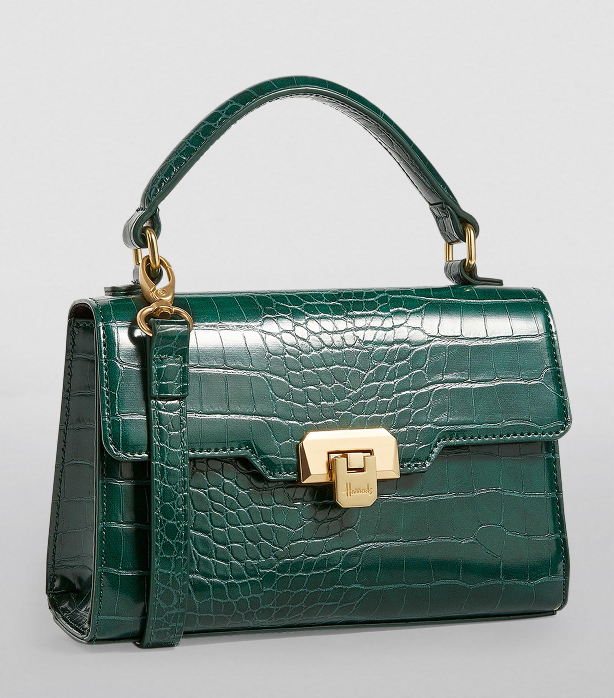 Harrods Micro Mini Top-handle Bag in Green | Lyst