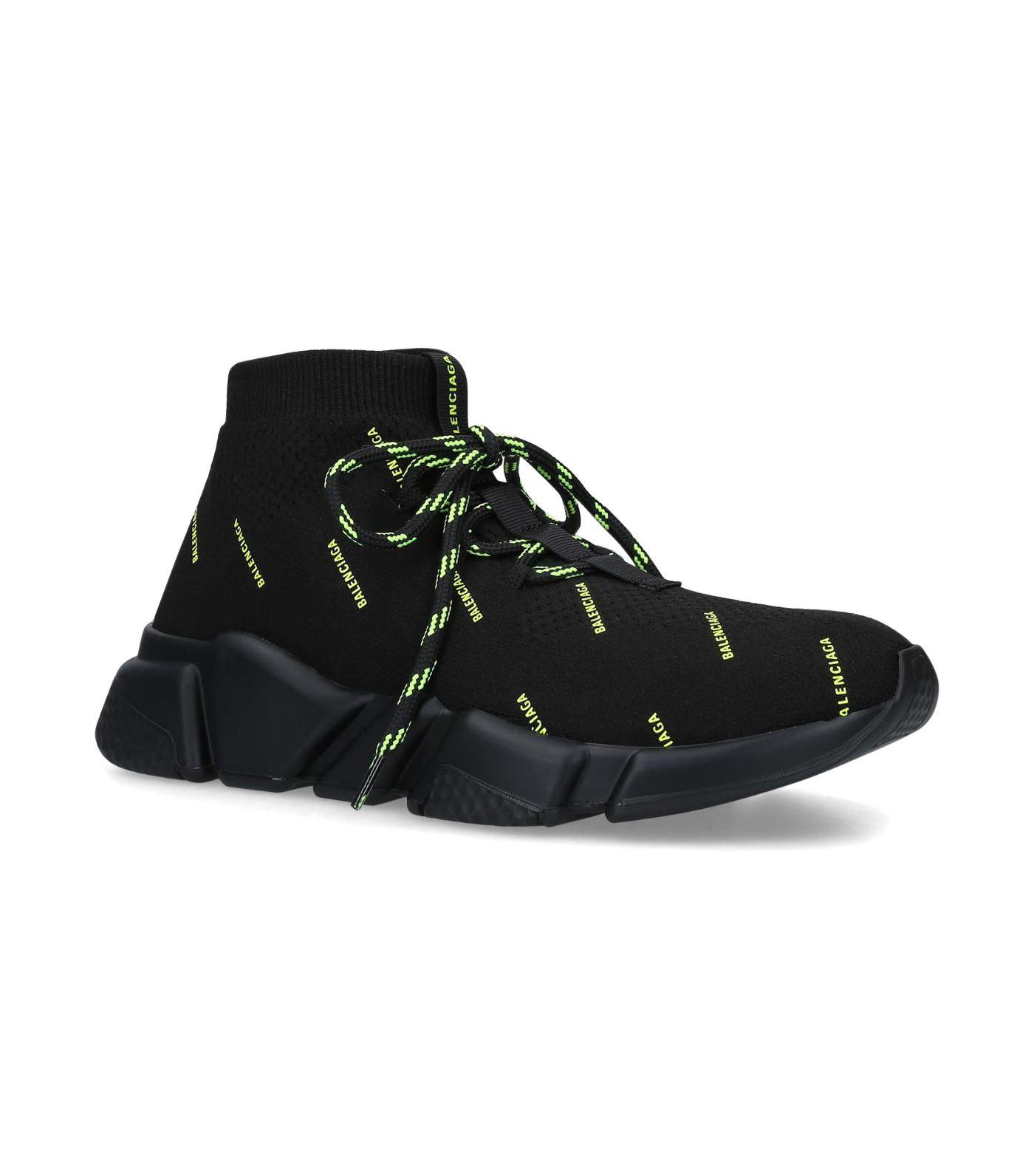 Balenciaga Speed Neon Logo Sneakers in Black - Save 24% - Lyst