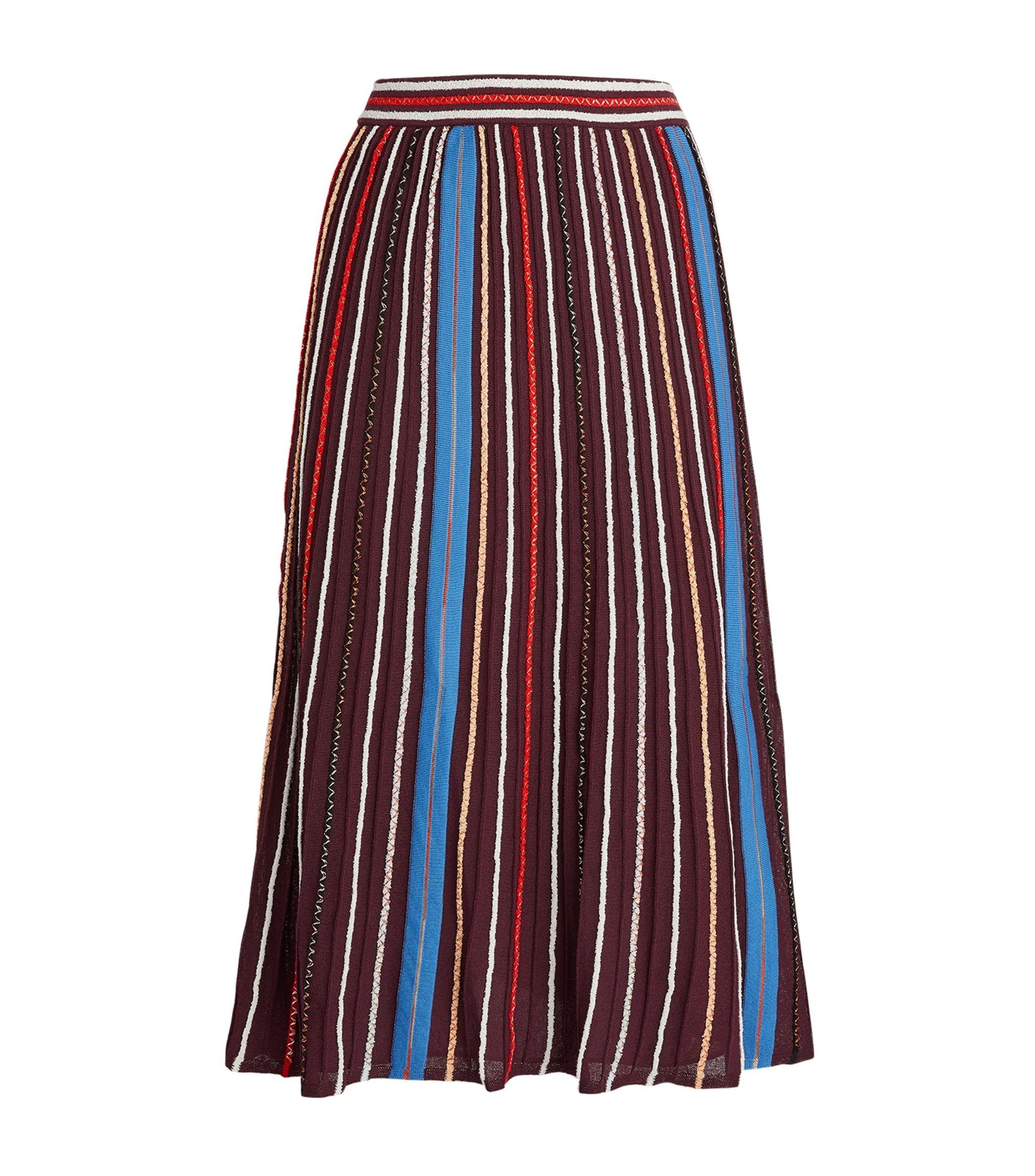 M Missoni Stripe Midi Skirt in Red - Save 41% - Lyst