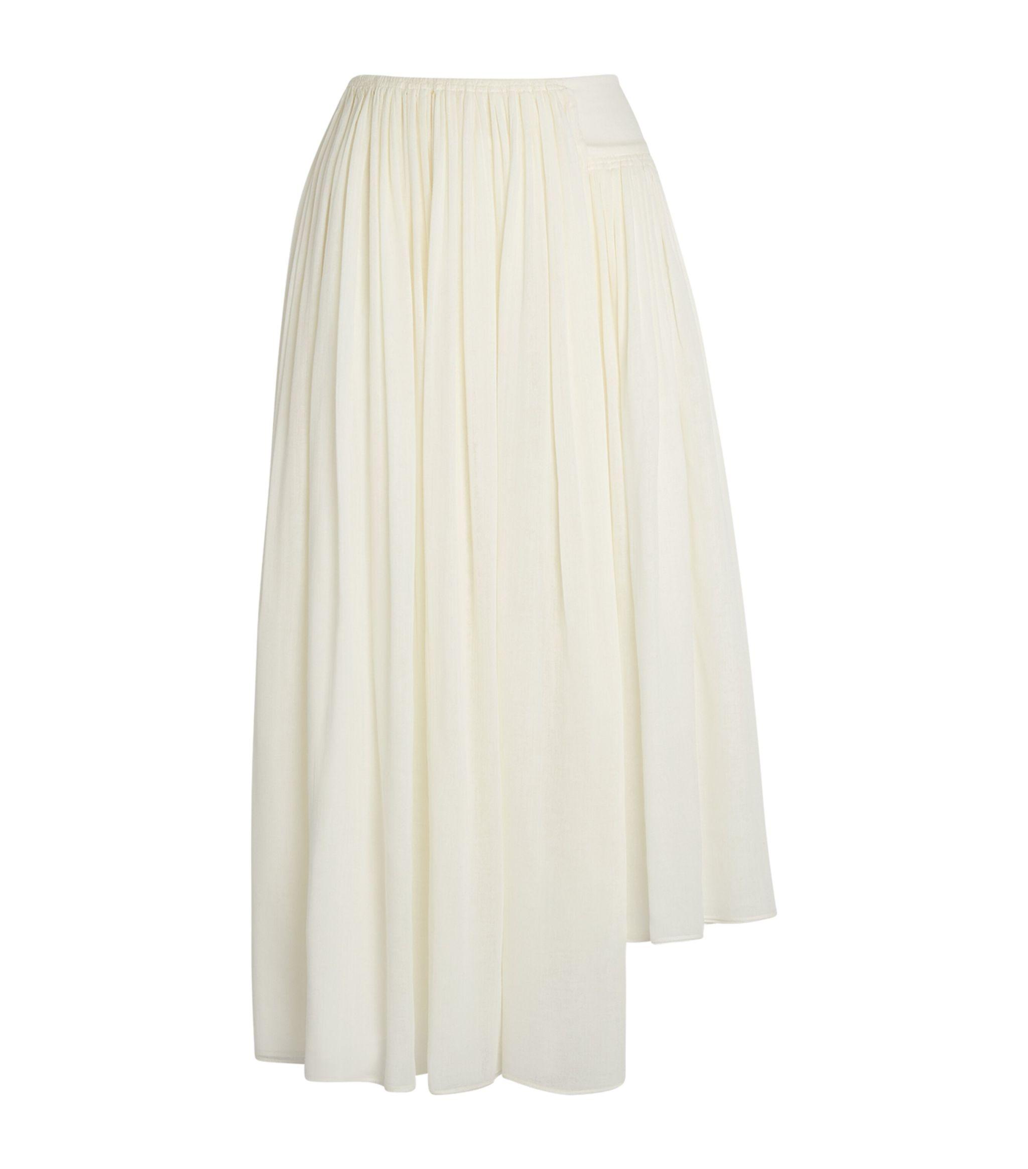 The Row Wool Cayden Midi Skirt in White | Lyst UK