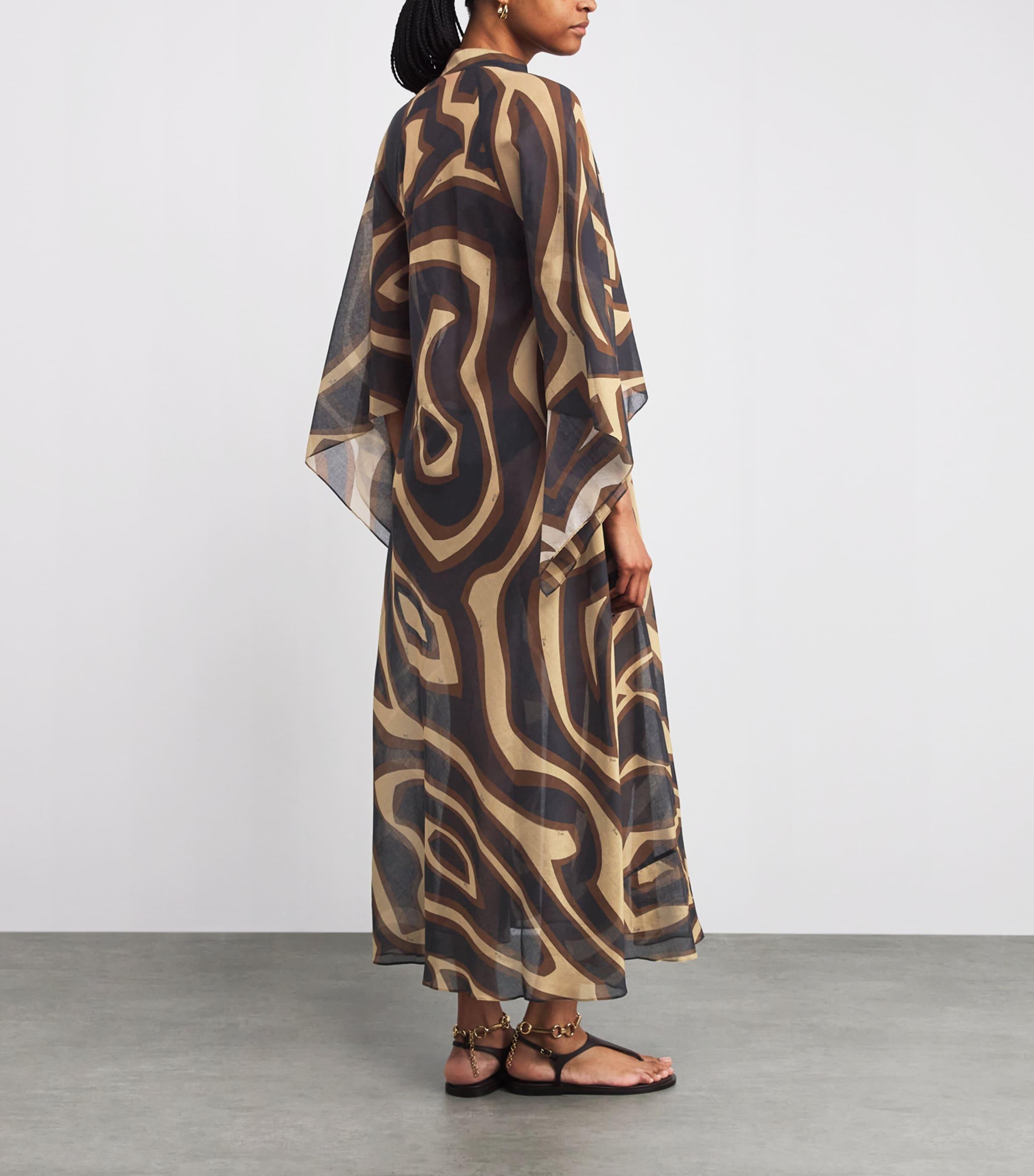 pucci brown dress Emilio Pucci Late 1960's Beige and Brown Psychedelic Print Keyhole Dre –  THE WAY WE WORE main image 0