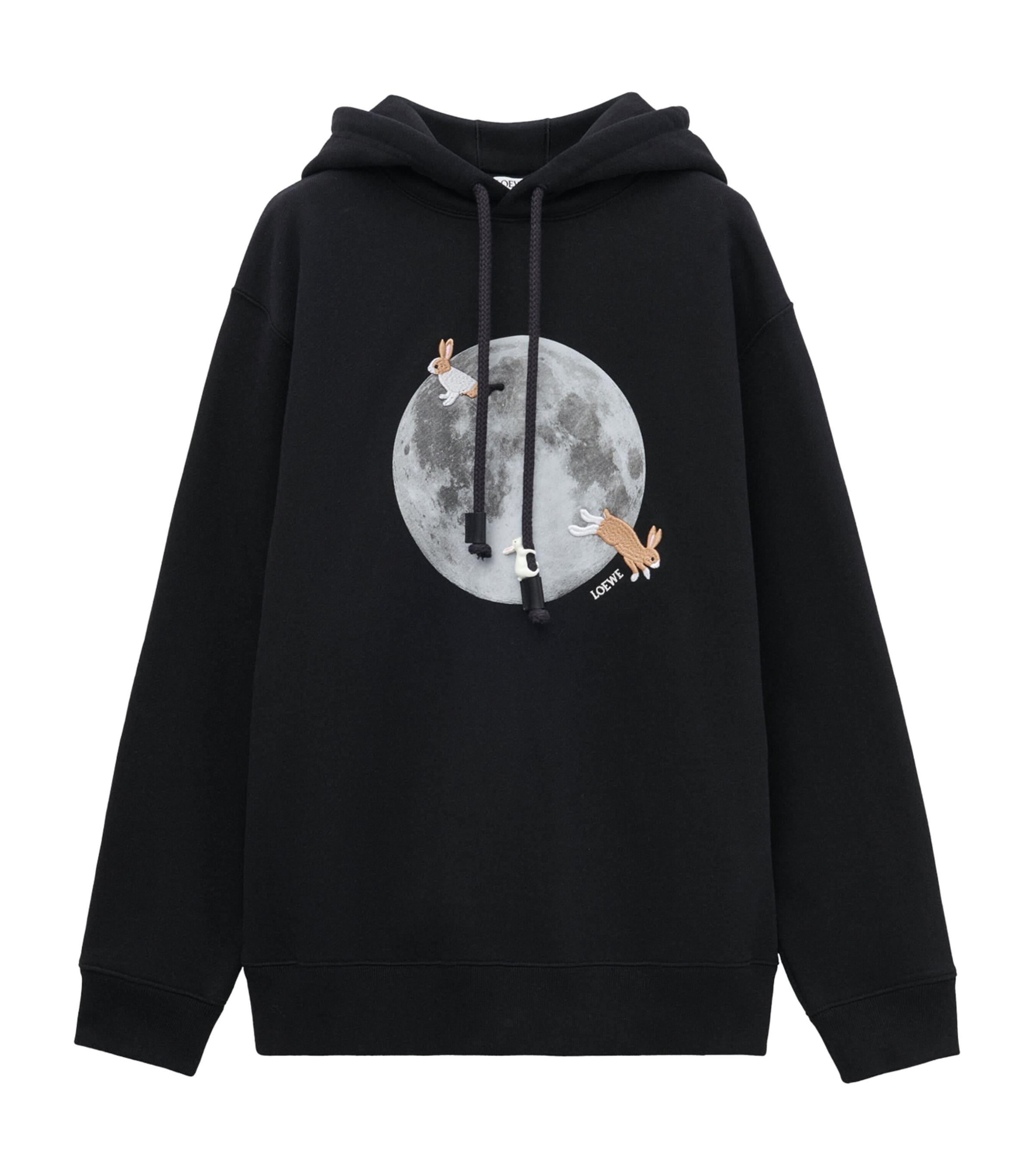 Loewe X Suna Fujita Rabbit Moon Hoodie in Black | Lyst