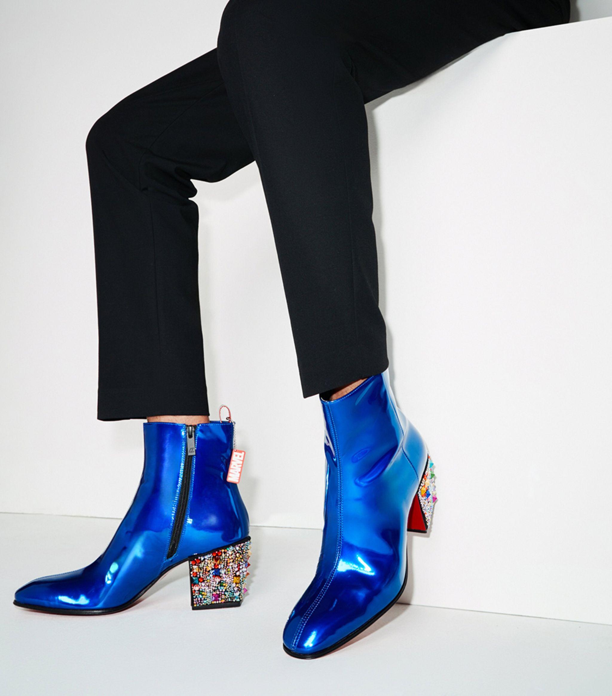 Christian Louboutin X Marvel Legendary Rocks Leather Heeled Ankle