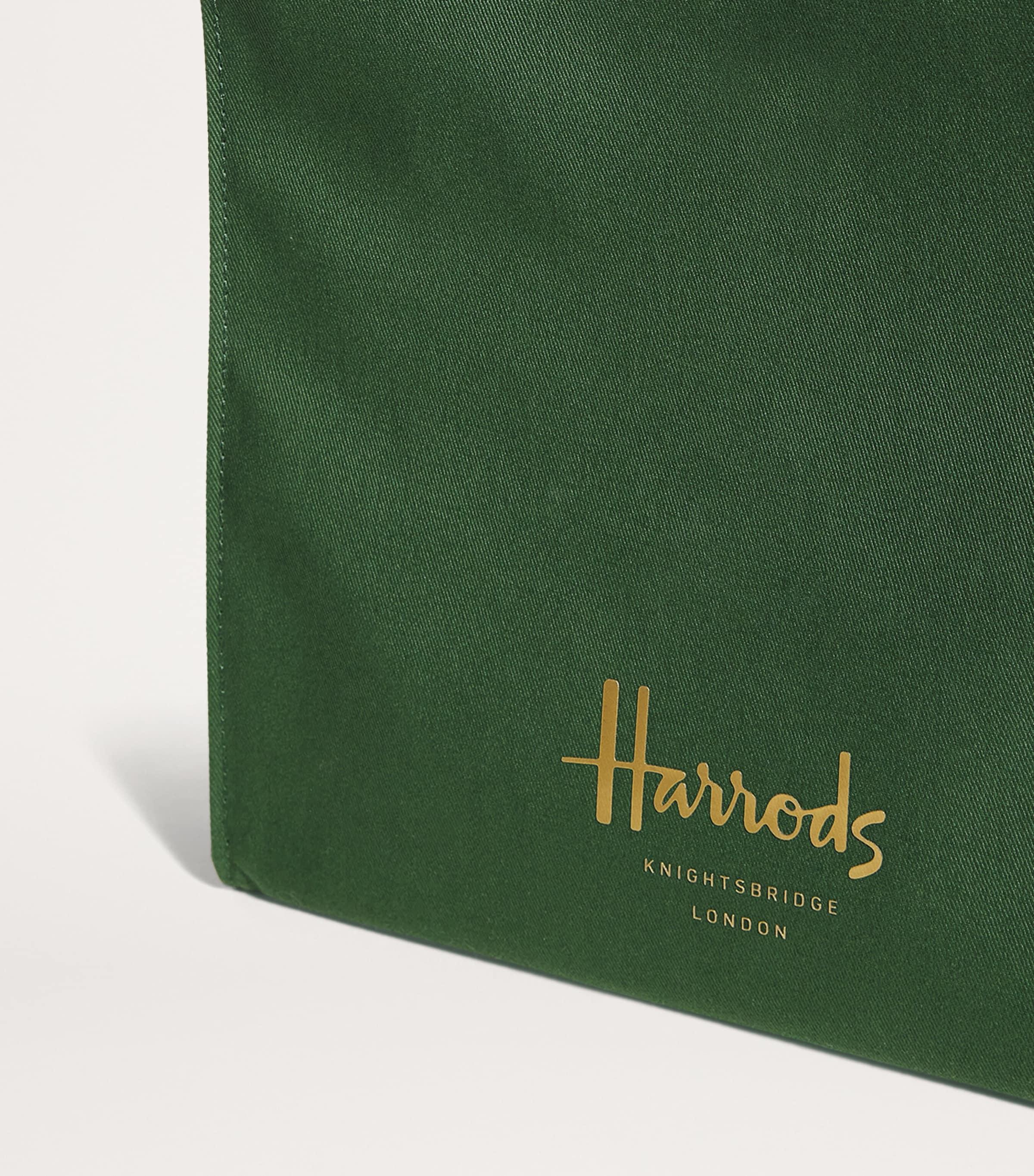 Harrods Green Harrods Small Tote Bag Harrods Small Cotton Logo