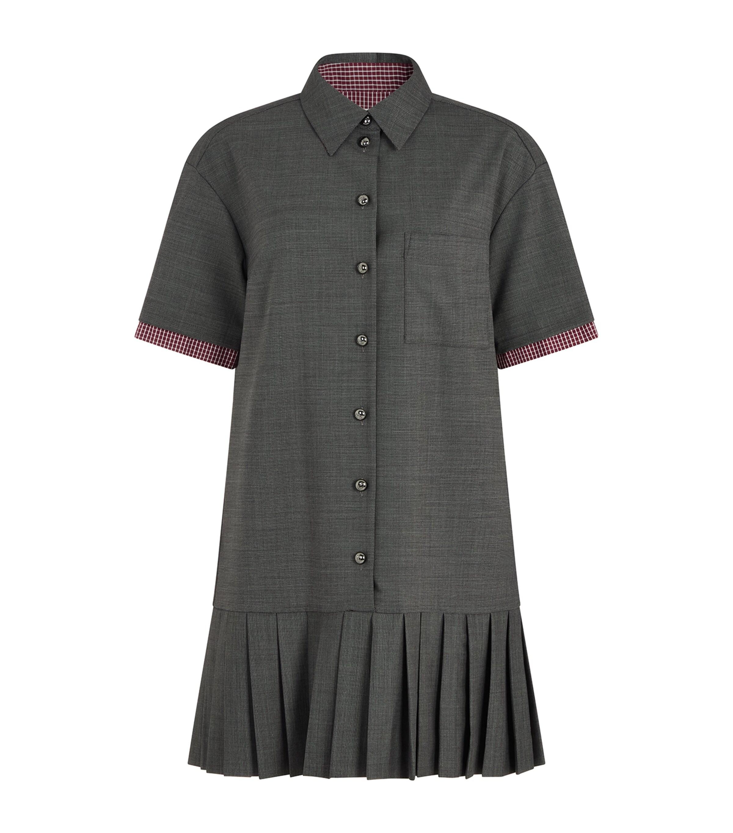 ワンピース [CLAUDIE PIERLOT] Belted Pleated Mini Dress CLAUDIE PIERLOT Pleated Short Dress With Ruffles in BLACK