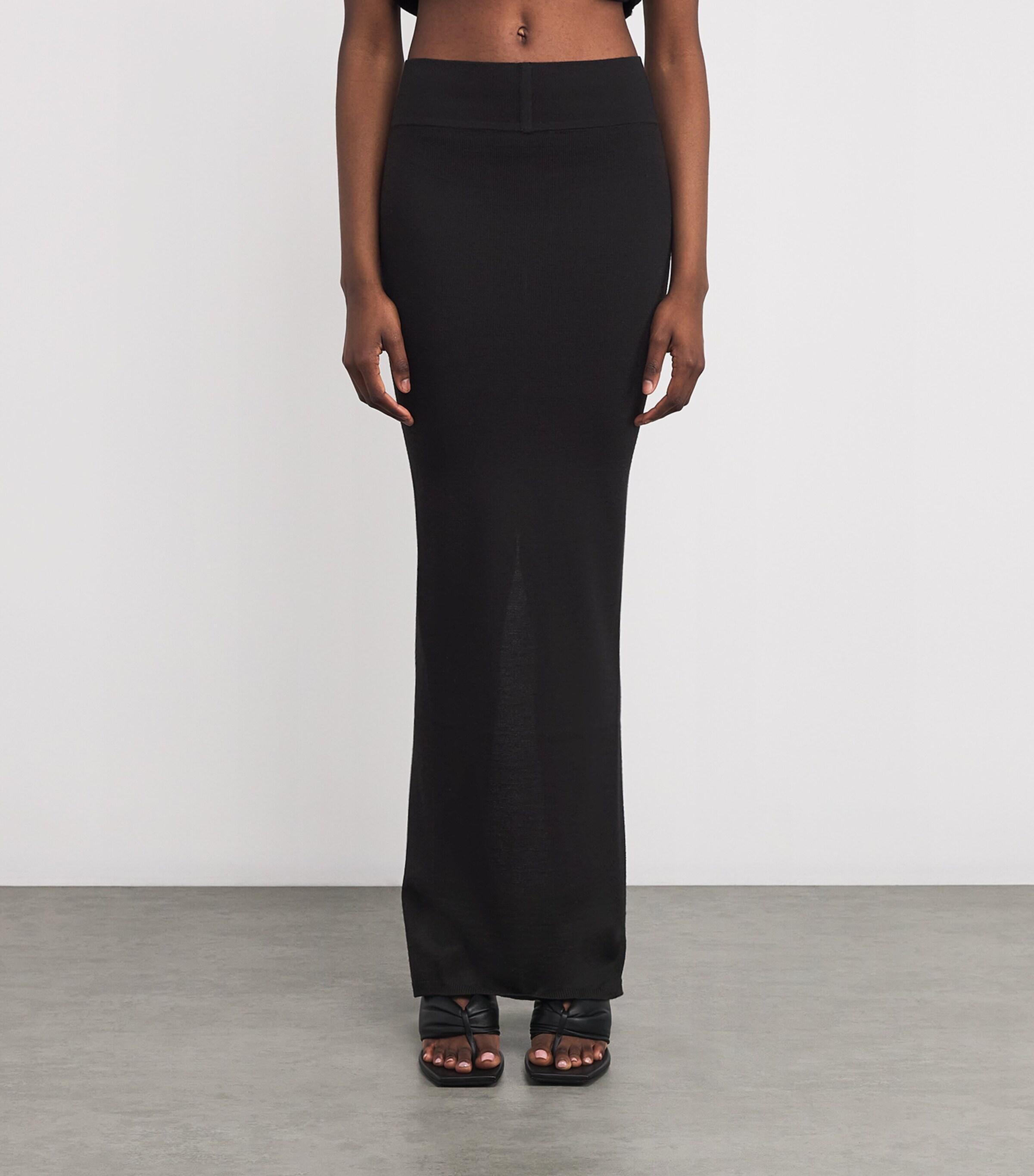 Rick Owens Wool Pillar Maxi Skirt in Black | Lyst