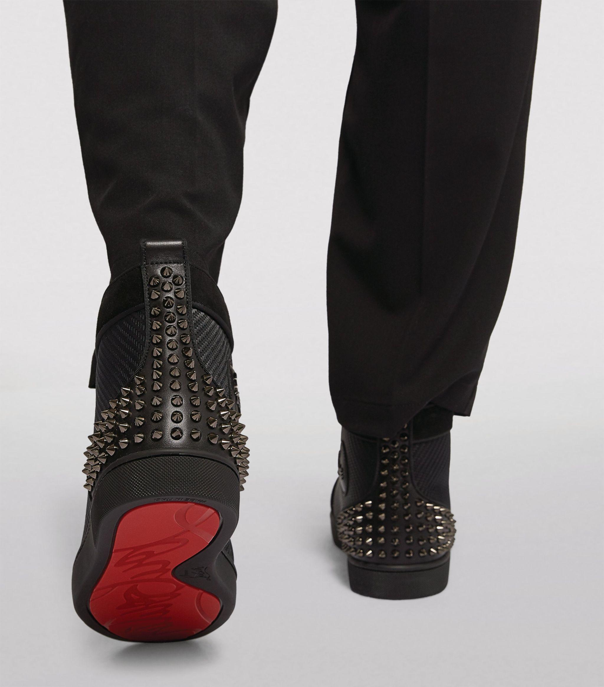 Christian Louboutin Lou Spikes 2 Leather High-top Sneakers in 