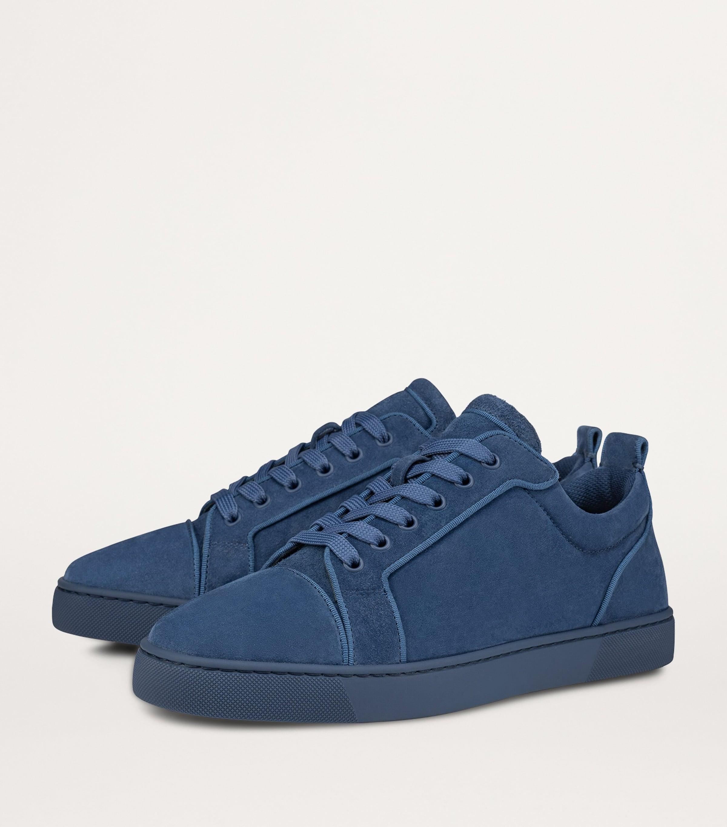 Christian Louboutin Louis Junior Suede Low-Top Trainers in Blue