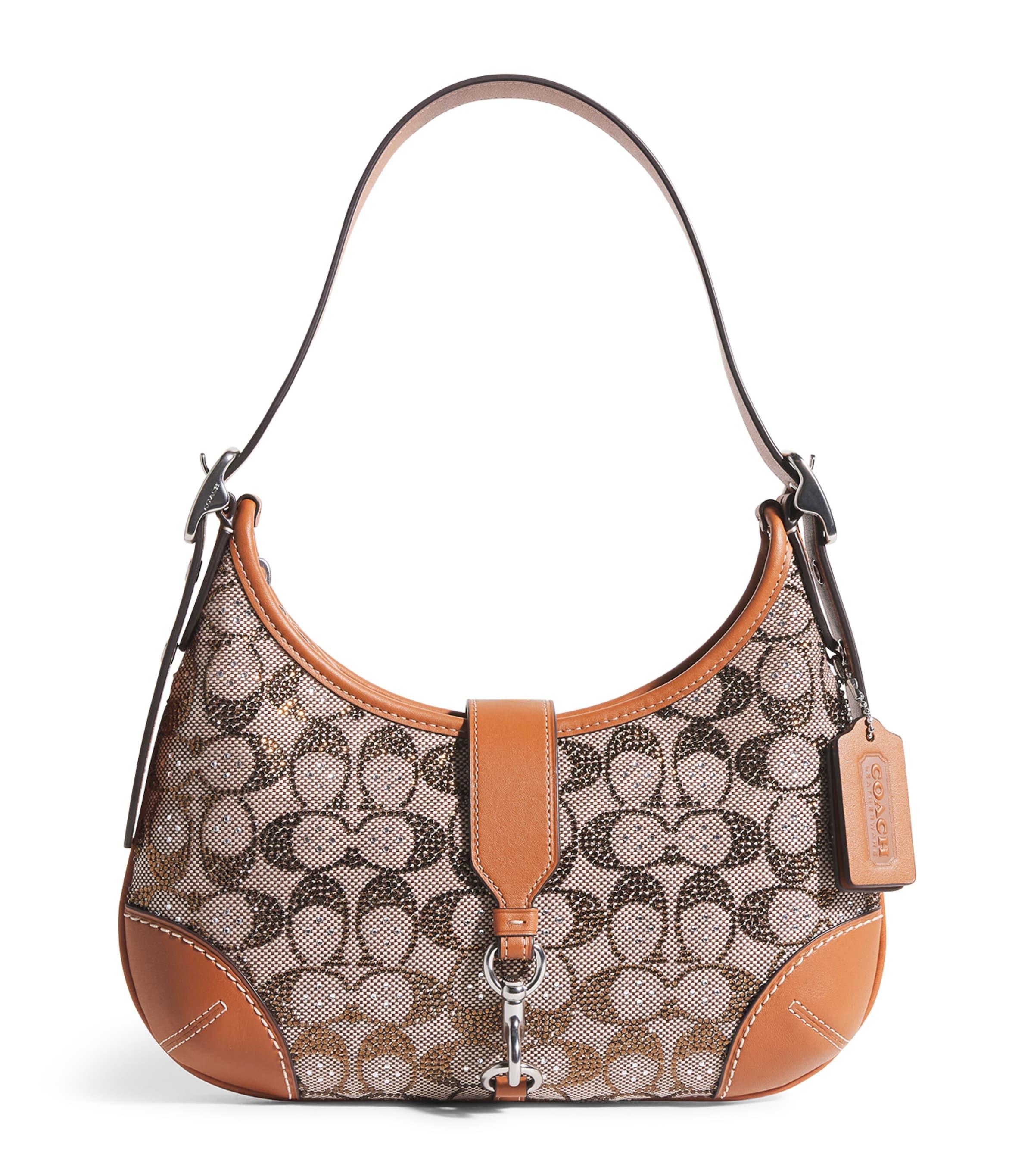 COACH Crystal Signature Jacquard Hamptons Shoulder Bag in  display picture 1