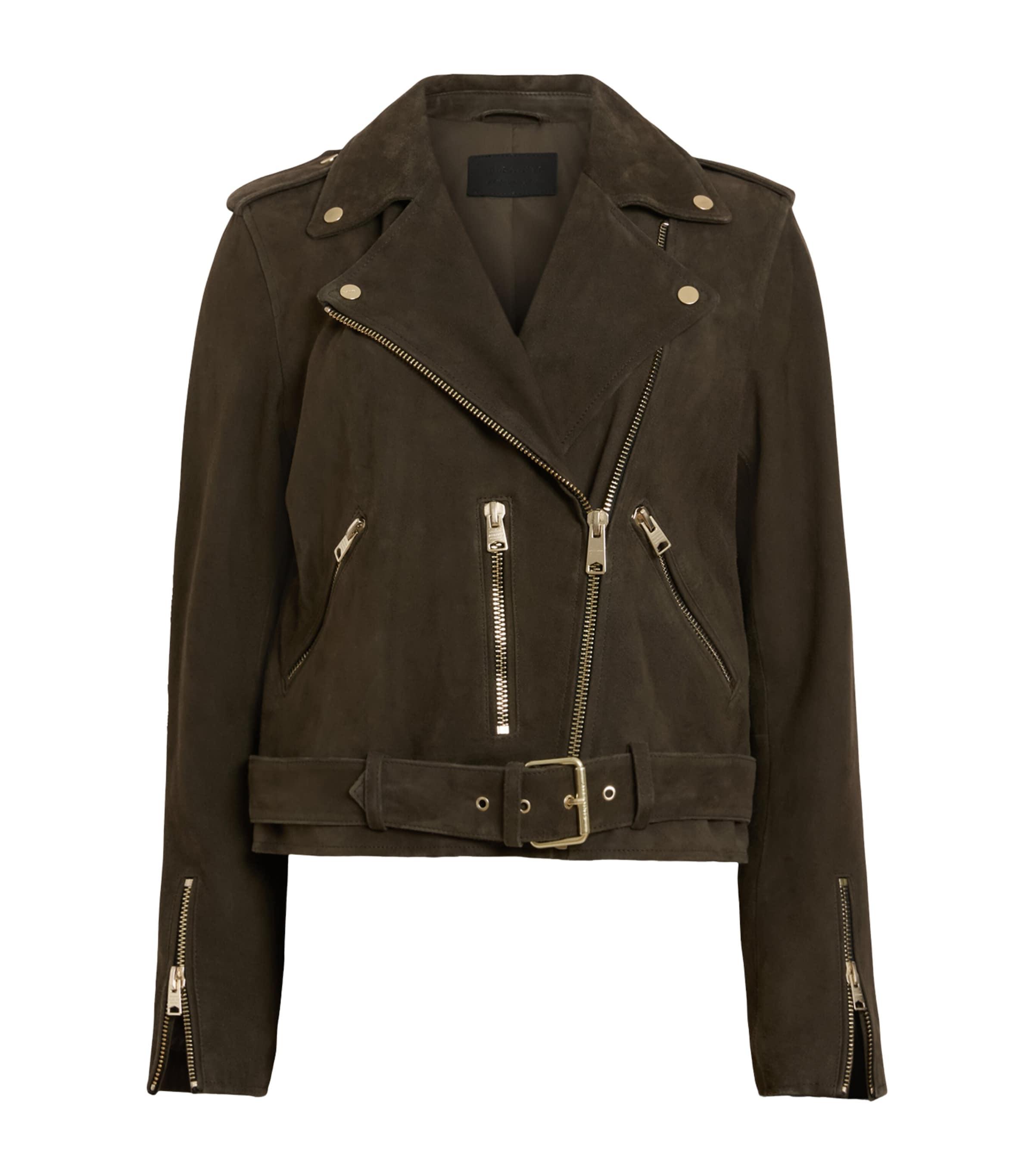 Womens All Saints Suede Bomber Allsaints Gressley Bomber Goat - Main Image