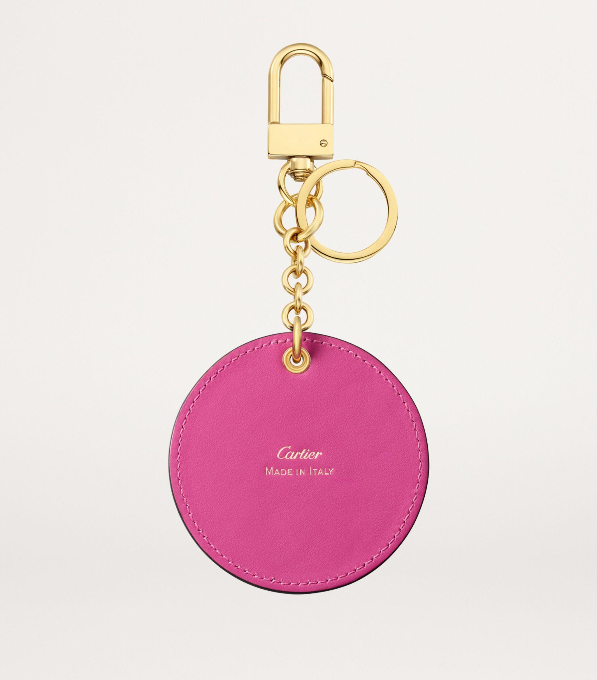 Cartier Leather Characters Medallion Keyring in Pink Lyst