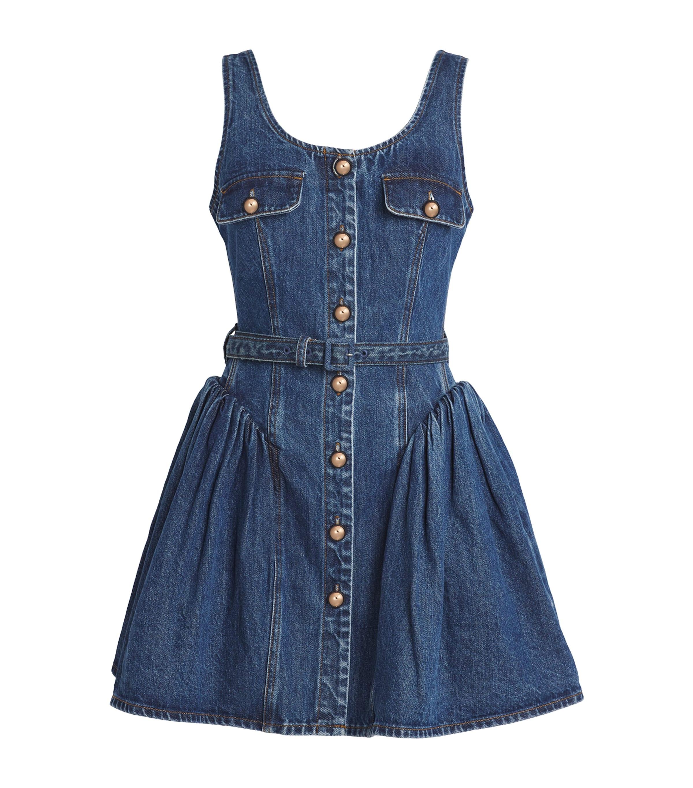 【関税&送料込】Self Portrait Denim Sleeveless Flared Mini D Denim Sleeveless Flared Mini Dress – self-portrait-US