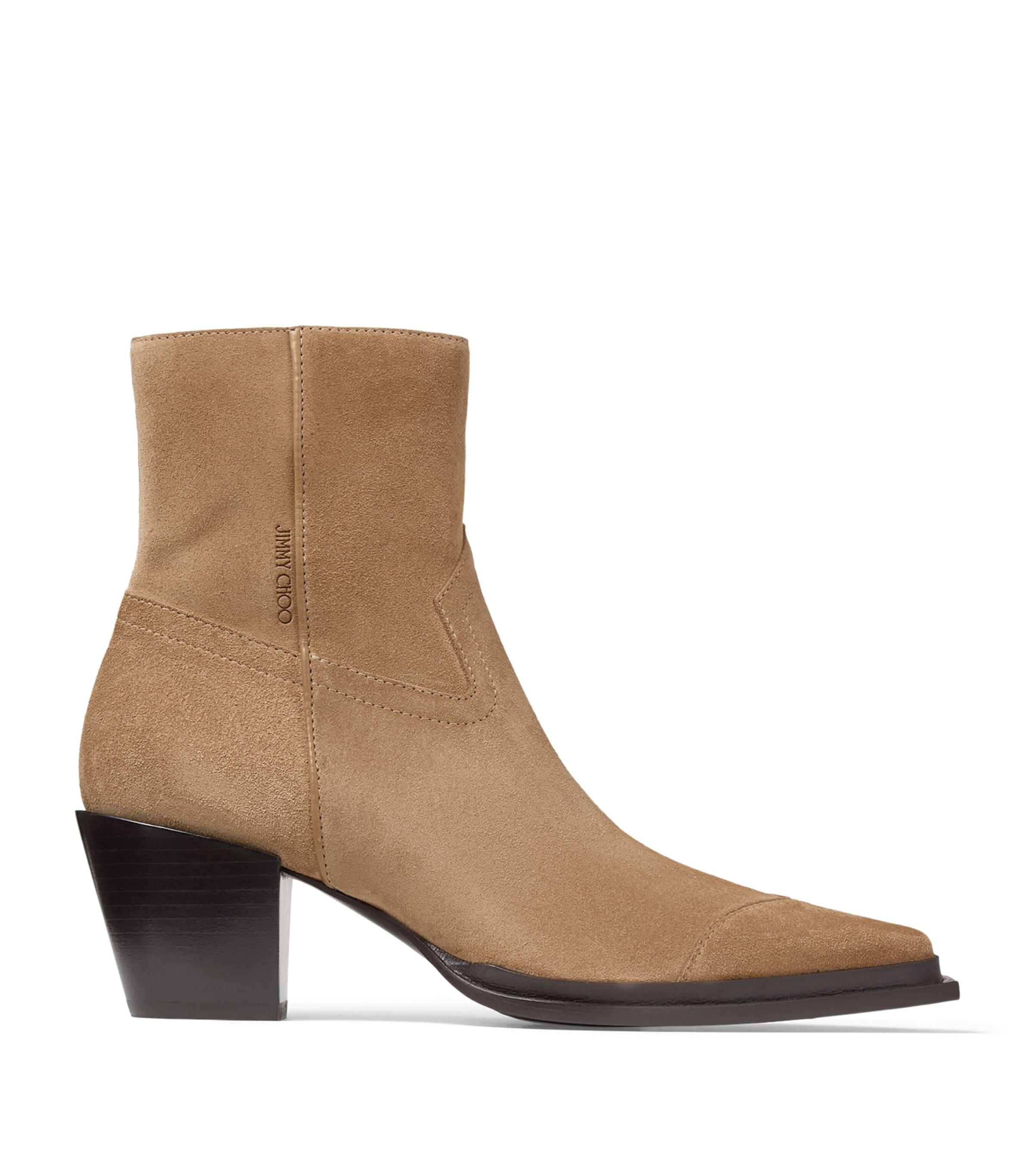 Jimmy Choo Cece 60 Suede Ankle Boots in Brown | Lyst