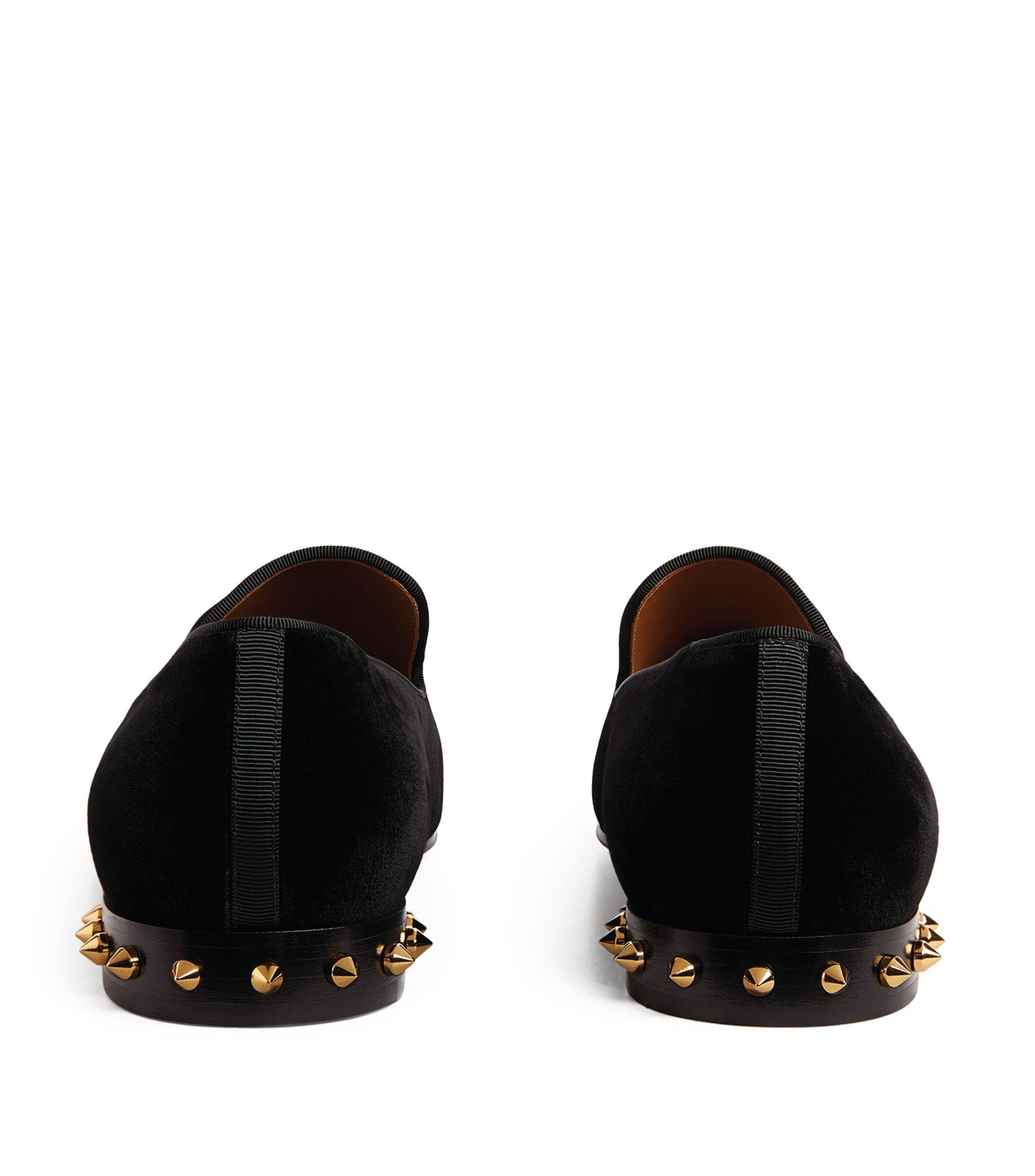 Christian Louboutin Marquees Velvet Loafers in Black for Men | Lyst