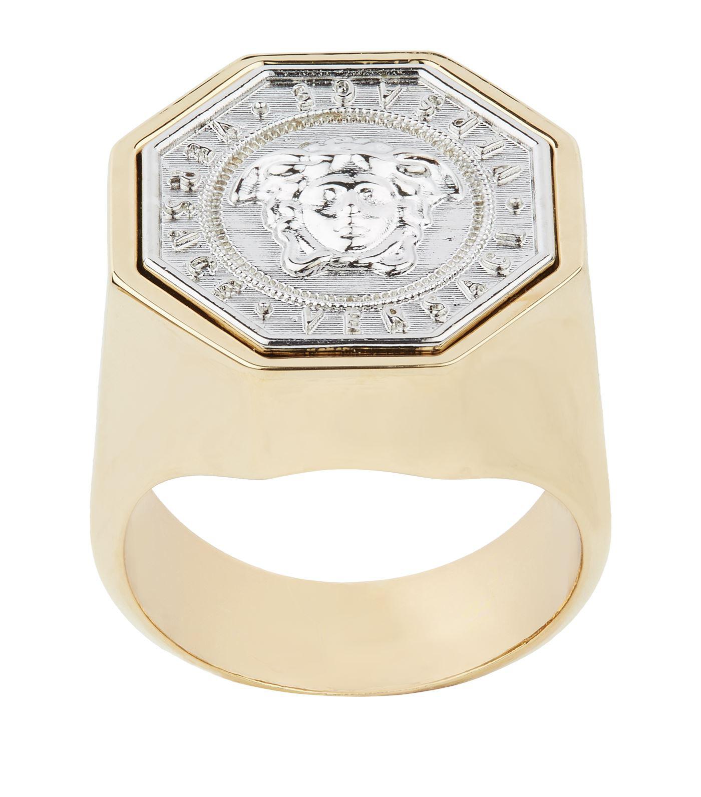 Versace Octagon Medusa Ring in Gold 