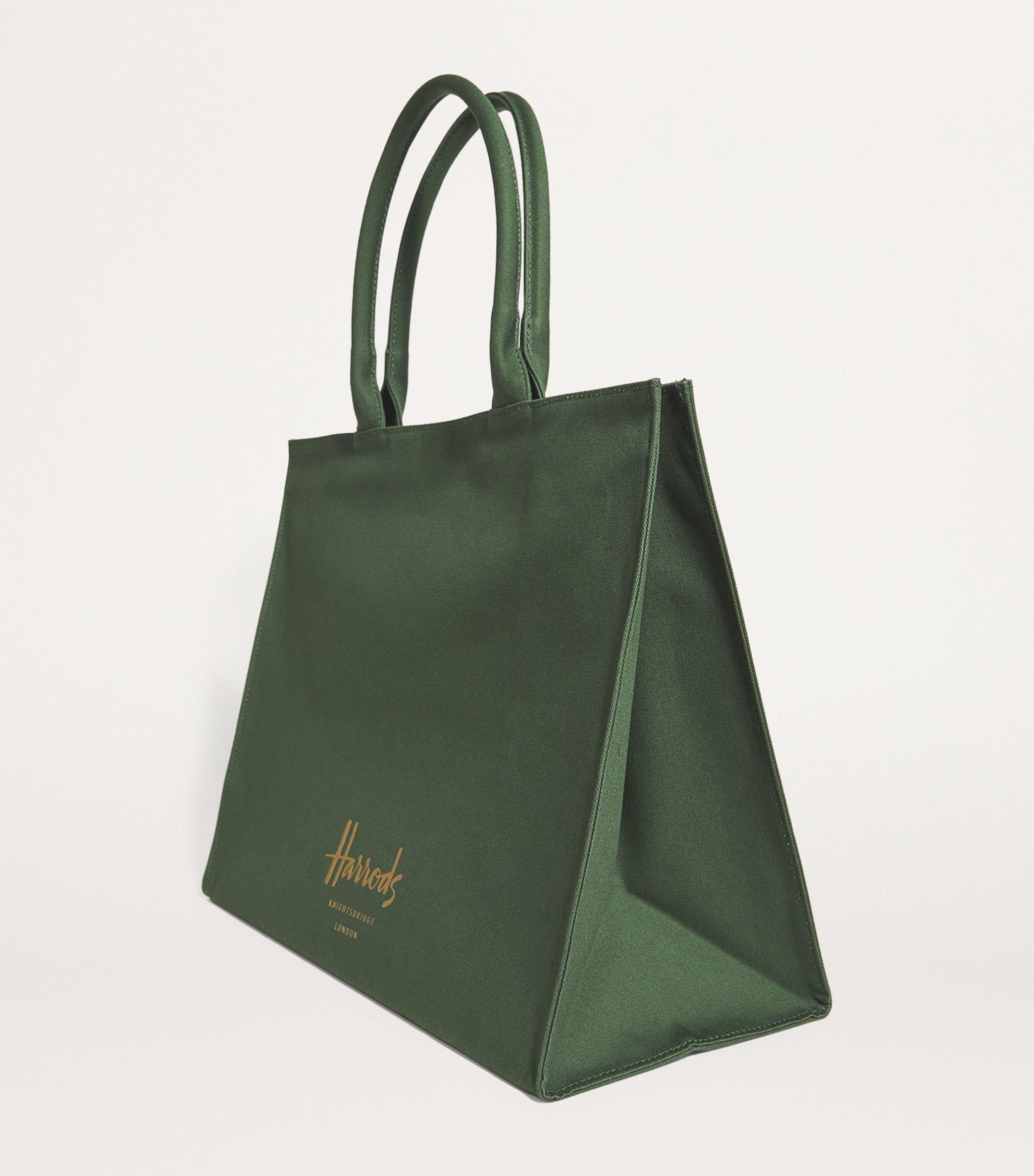 Harrods Large Cotton Logo Tote Bag in Green Lyst UK