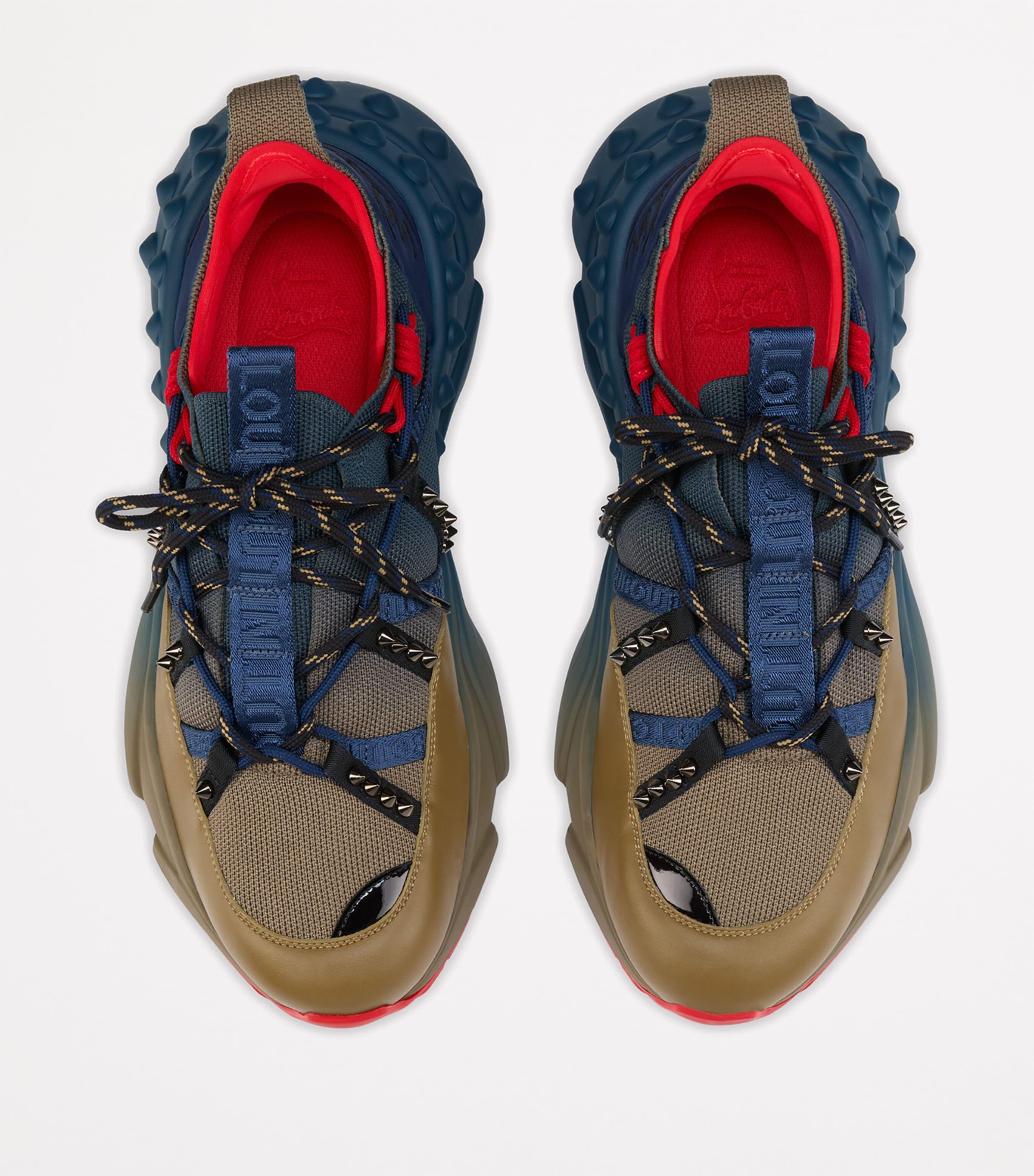Christian Louboutin Trailnrun Flat Calf-Leather Trainers in Blue 