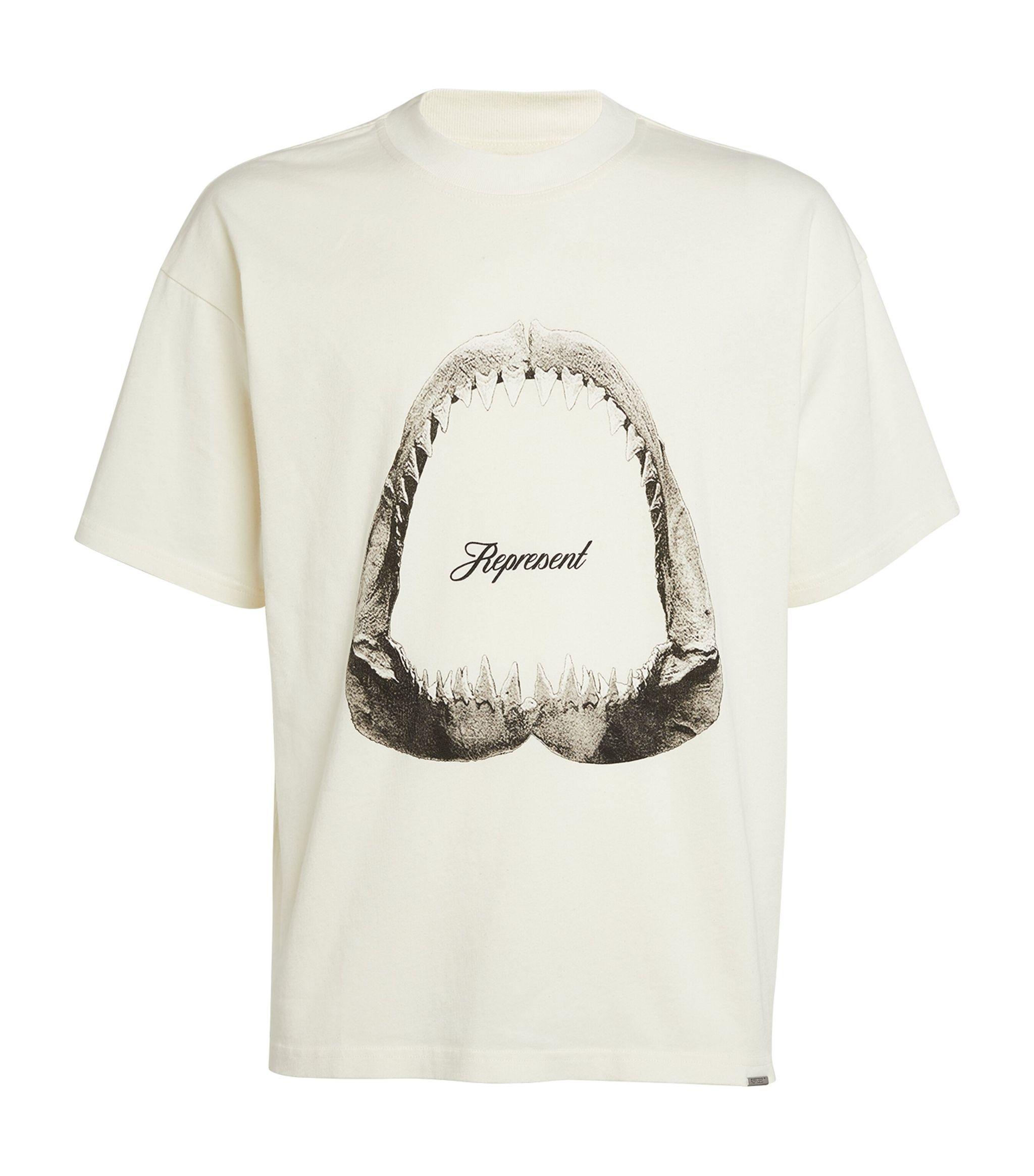 Represent Shark Jaw Graphic T-shirt in White for Men | Lyst Canada