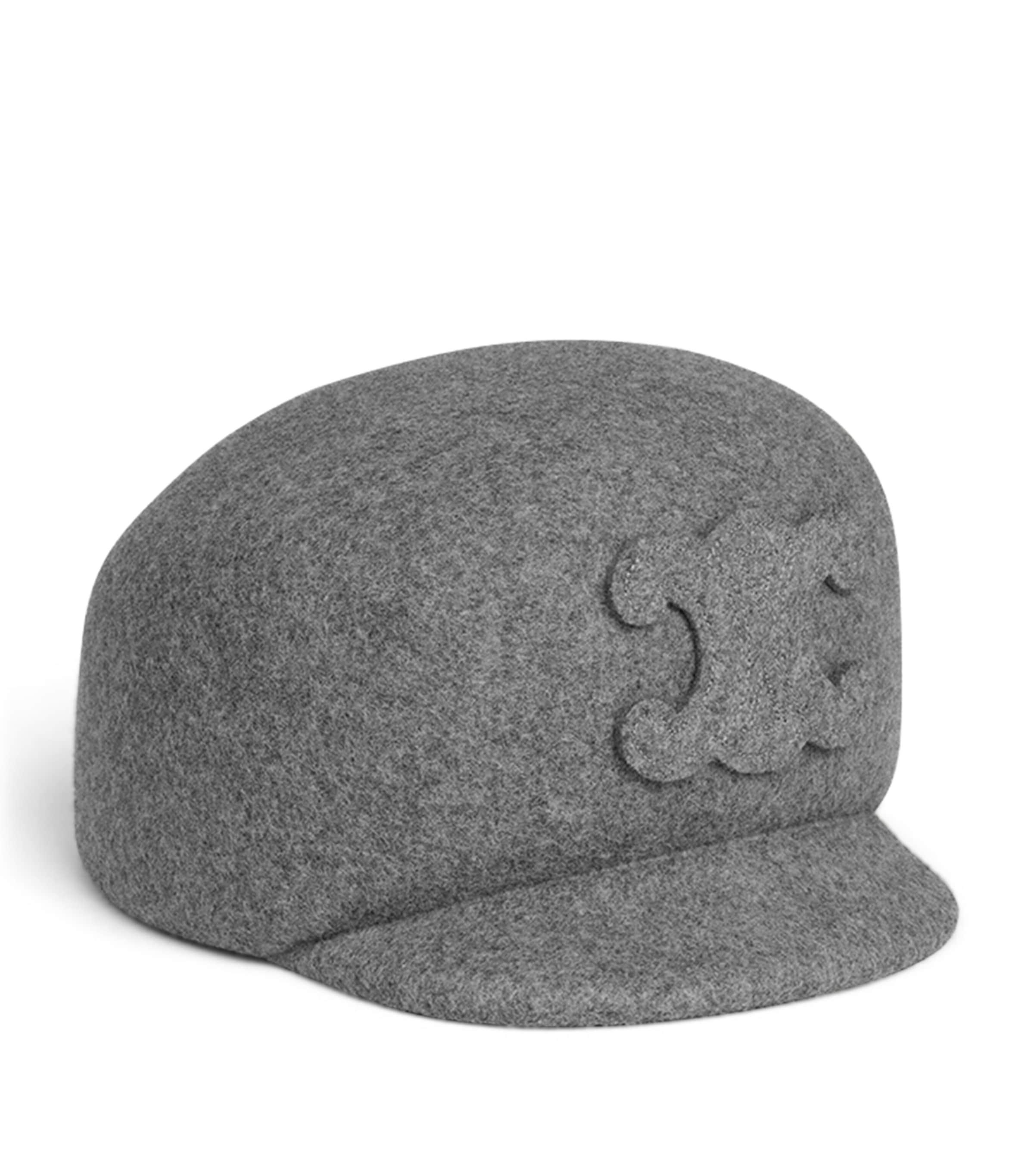 Celine Wool Triomphe Cap in Grey Lyst UK