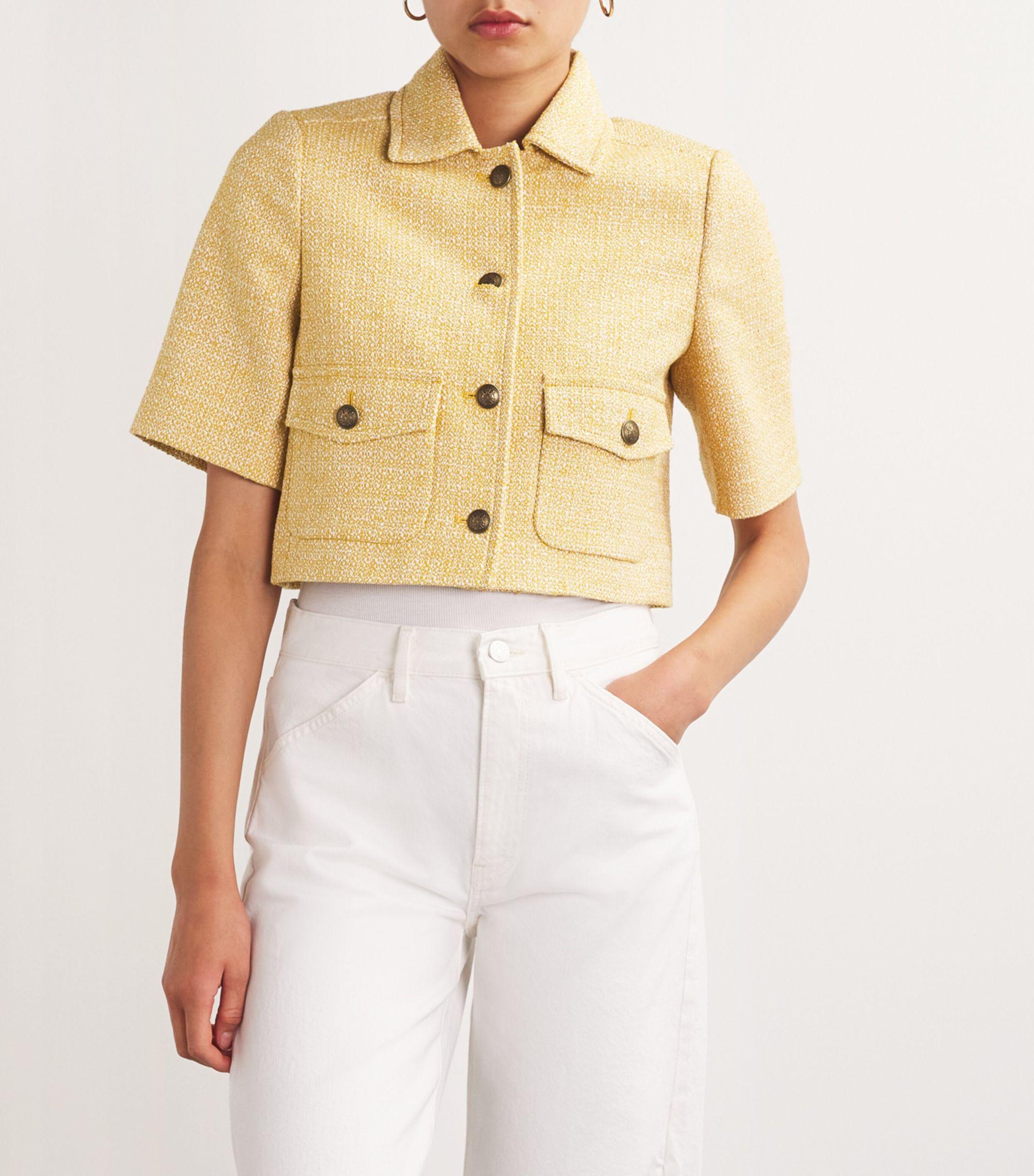 【I AM MARI】Robs Round Tweed Short-Sleeved Jacket Tweed Knit Short Jacket – St. John Knits