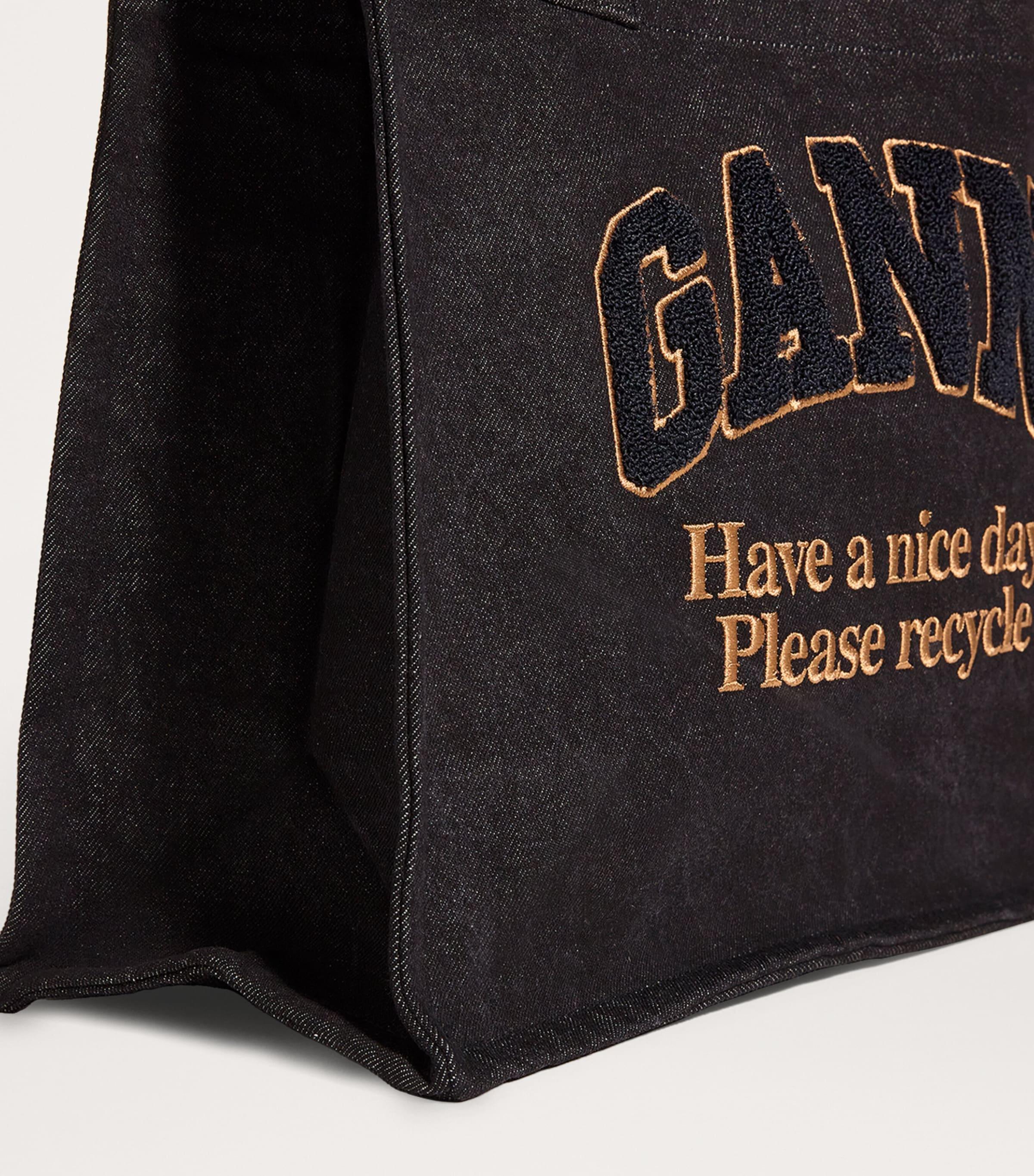 Ganni Large Easy Shopper Bag in Black | Lyst