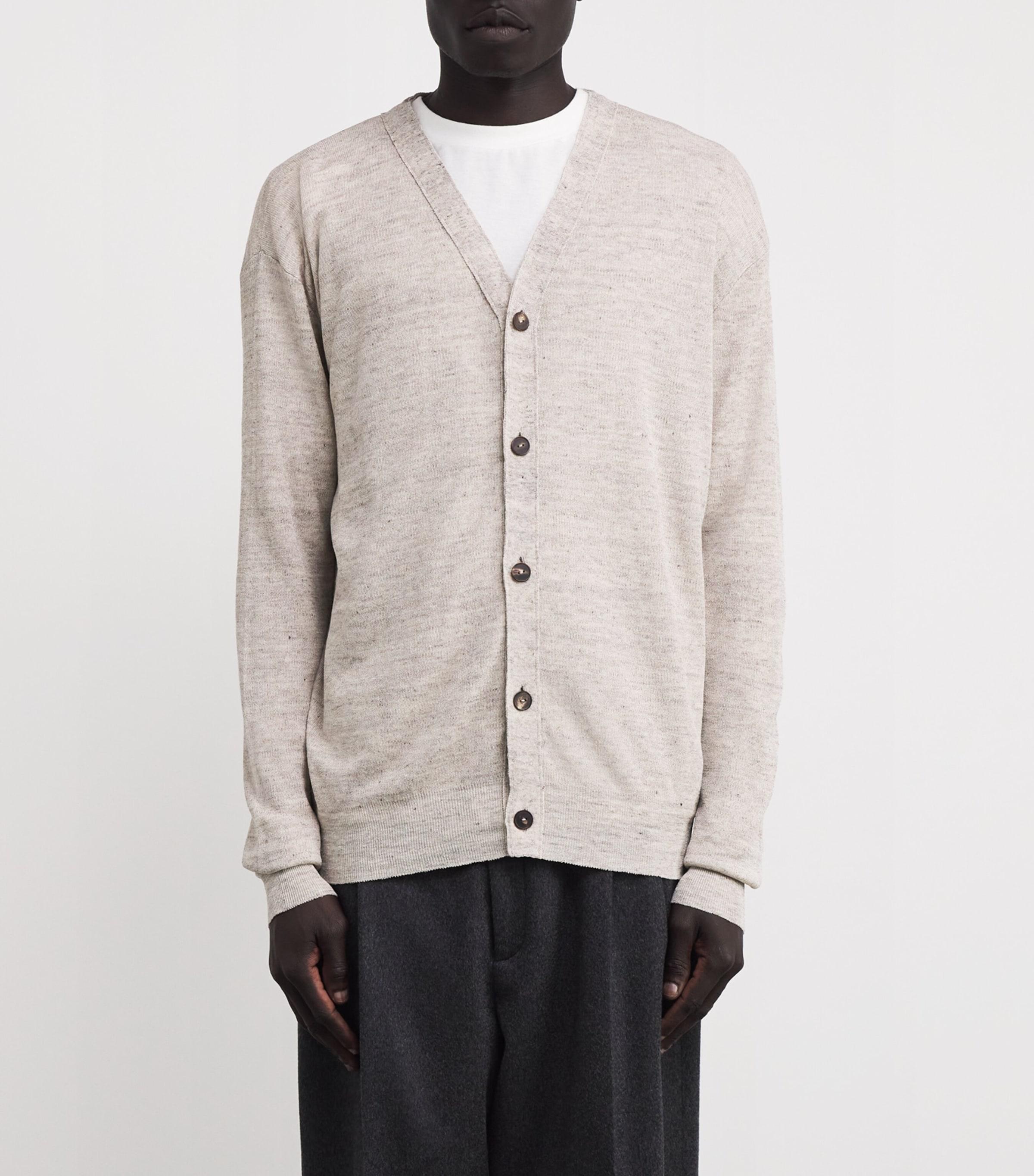 スウェット・トレーナー [The Row] Leopold Cardigan in Cotton and Linen Leopold Cardigan Beige in Cotton and Linen – The Row