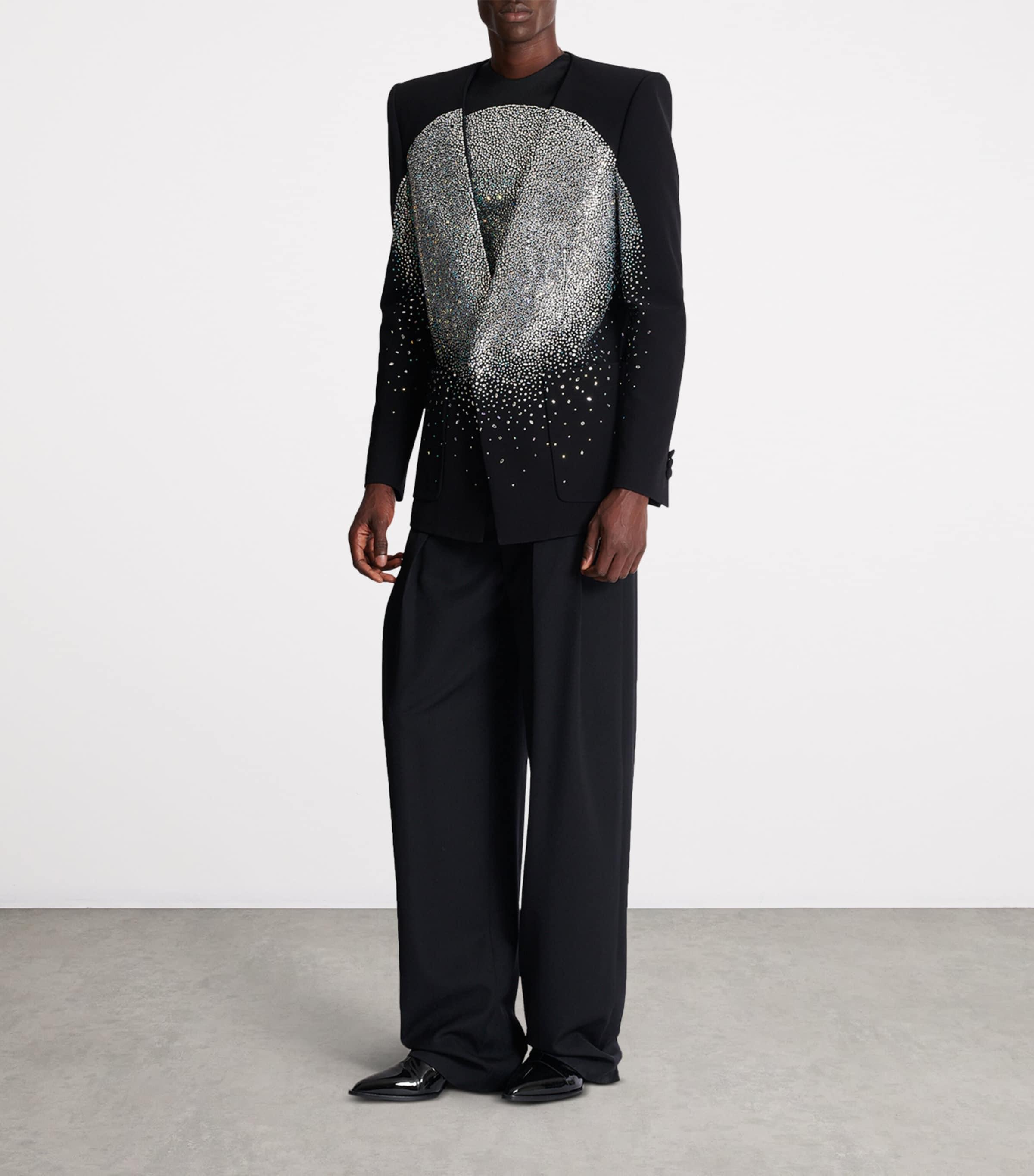 Balmain Rhinestone-Embellished Blazer in Black for Men Lyst UK
