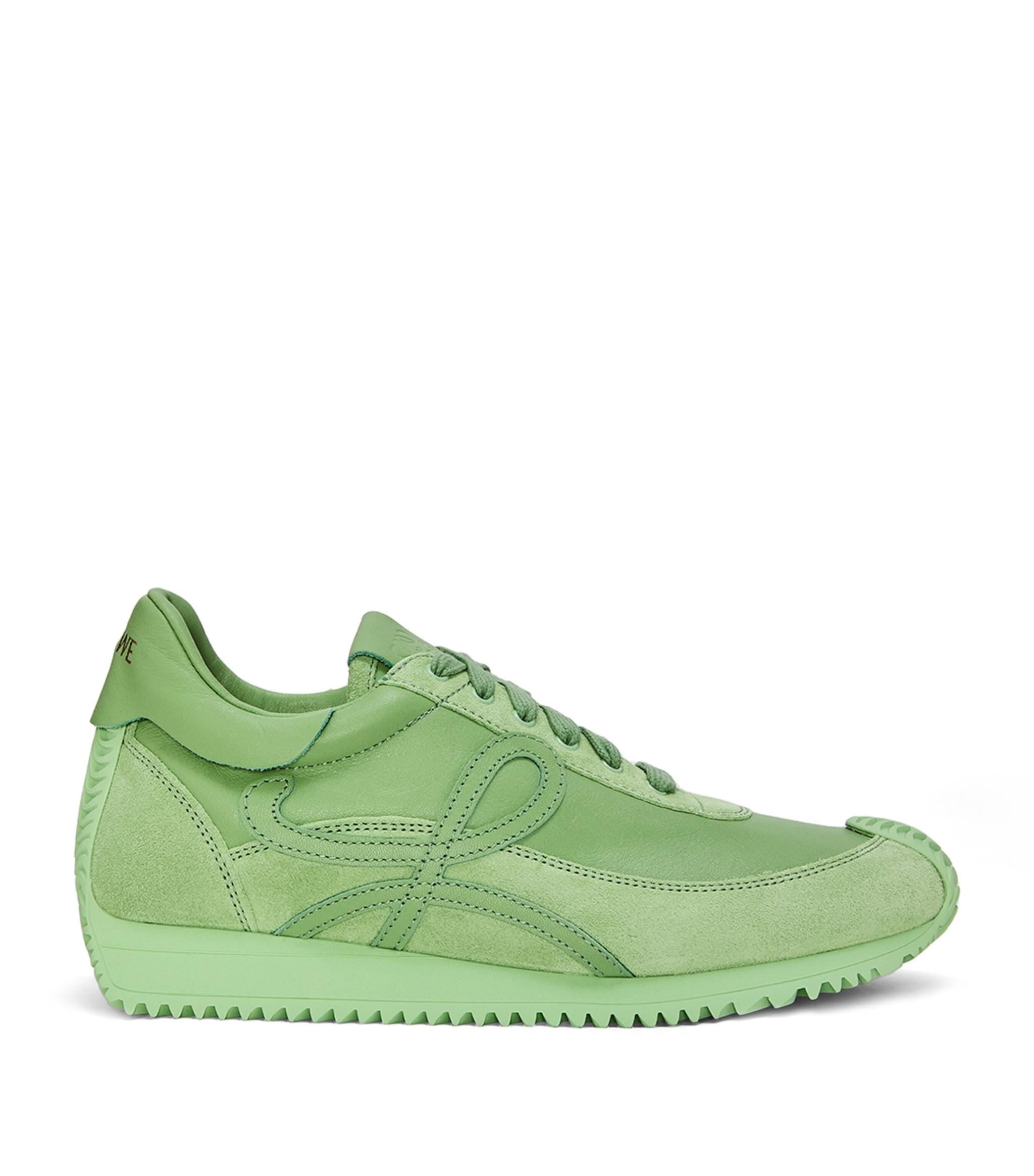 Loewe Flow Runner Leather Low-top Sneakers in Green | Lyst