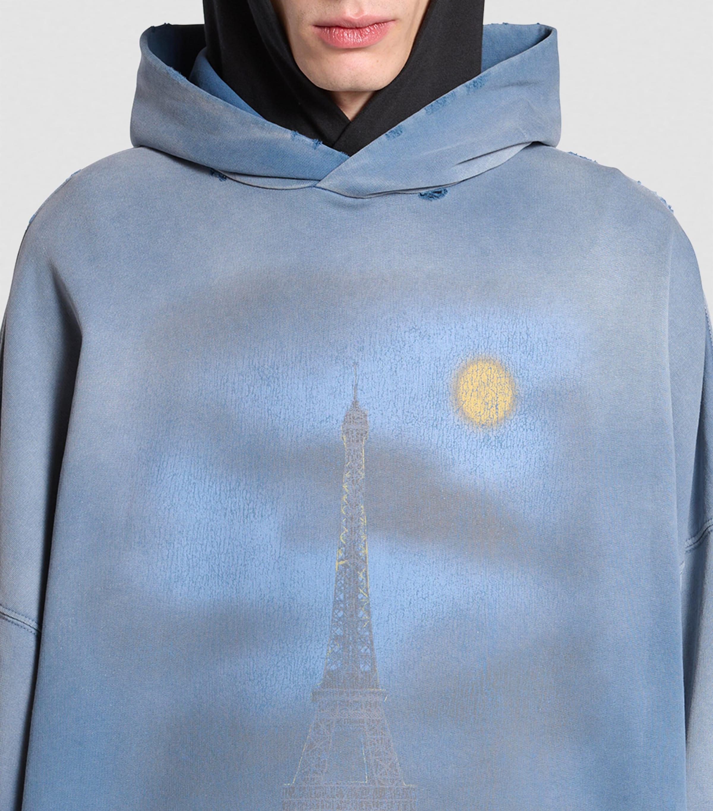Balenciaga Oversized Paris Moon Hoodie in Blue for Men | Lyst UK