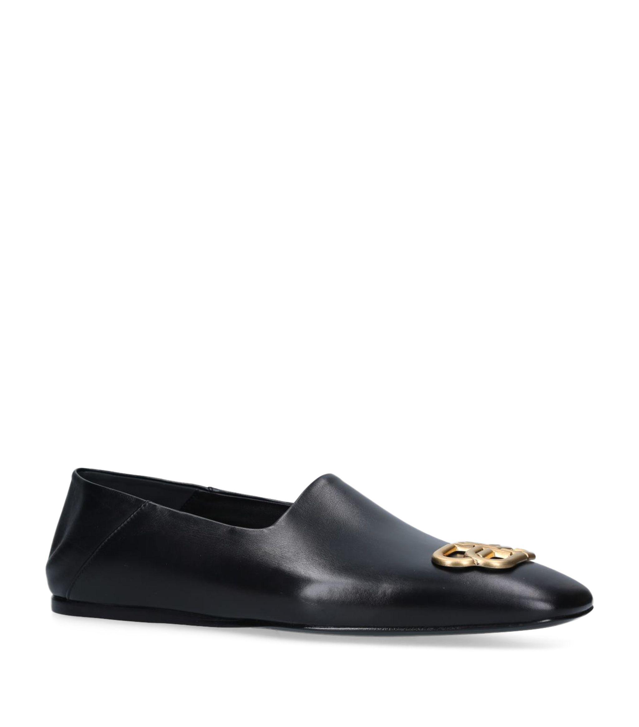 Balenciaga Leather Bb Loafers in Black for Men | Lyst