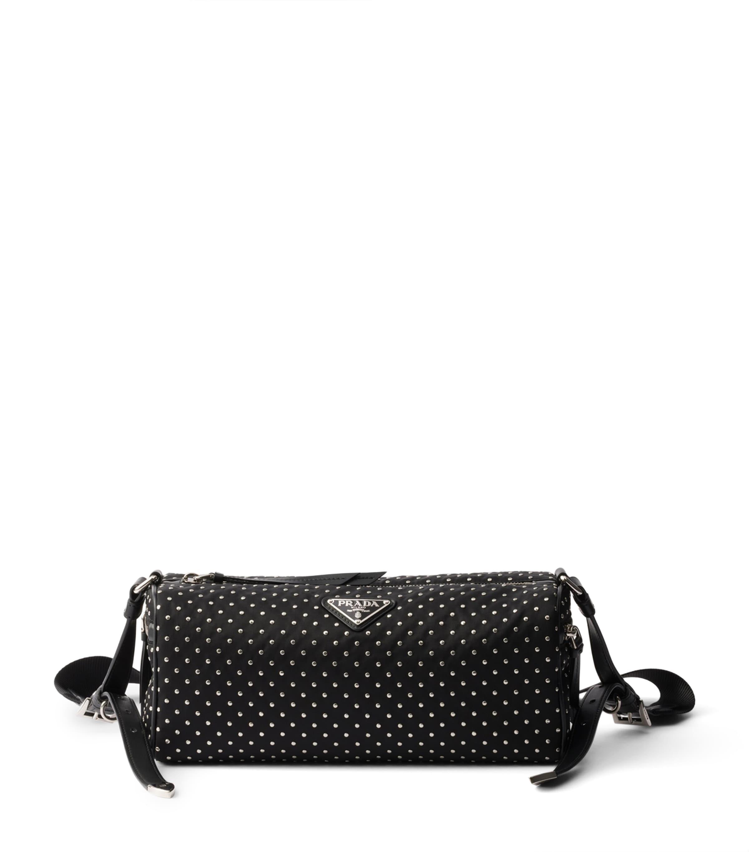 Prada Re Nylon Studded Shoulder Bag in Black Lyst UK