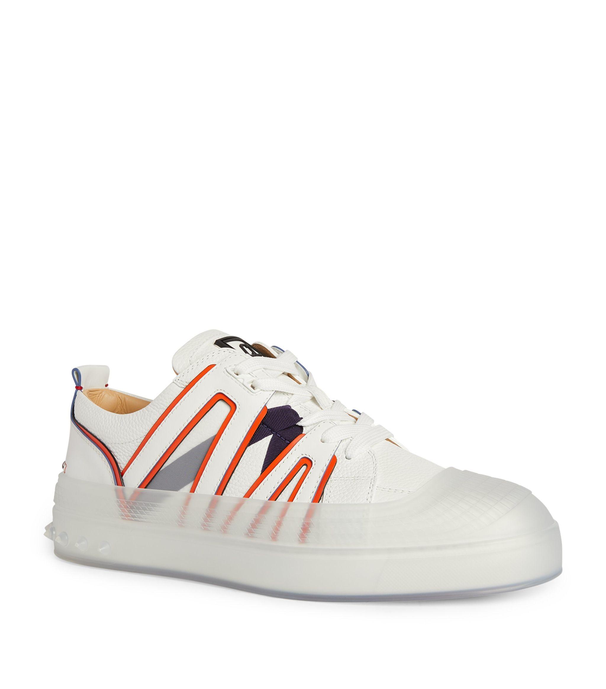 CHRISTIAN LOUBOUTIN: Vida Viva leather trainers - Blue  Christian  Louboutin trainers 1220945 online at