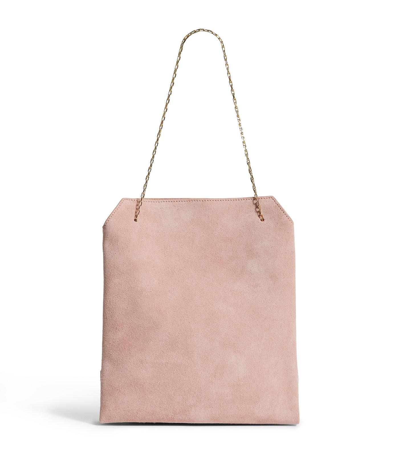 pink suede tote