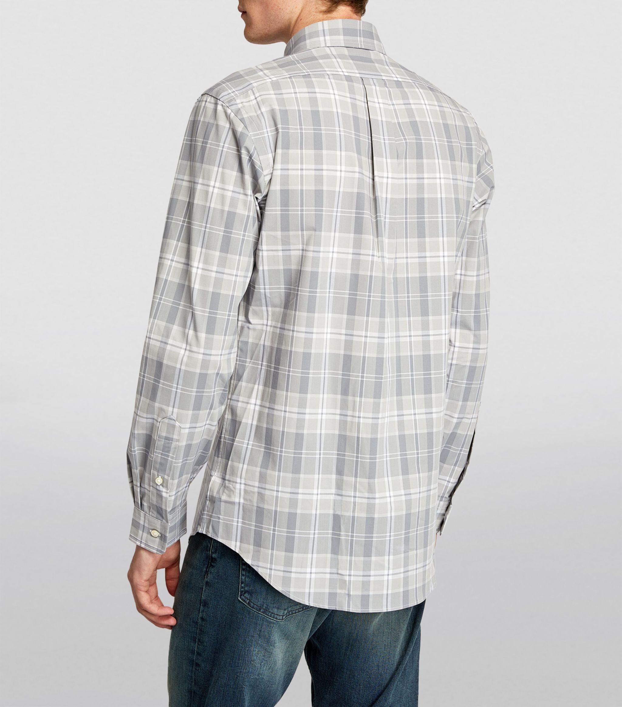 Polo Ralph Lauren Check Oxford Shirt in Gray for Men | Lyst