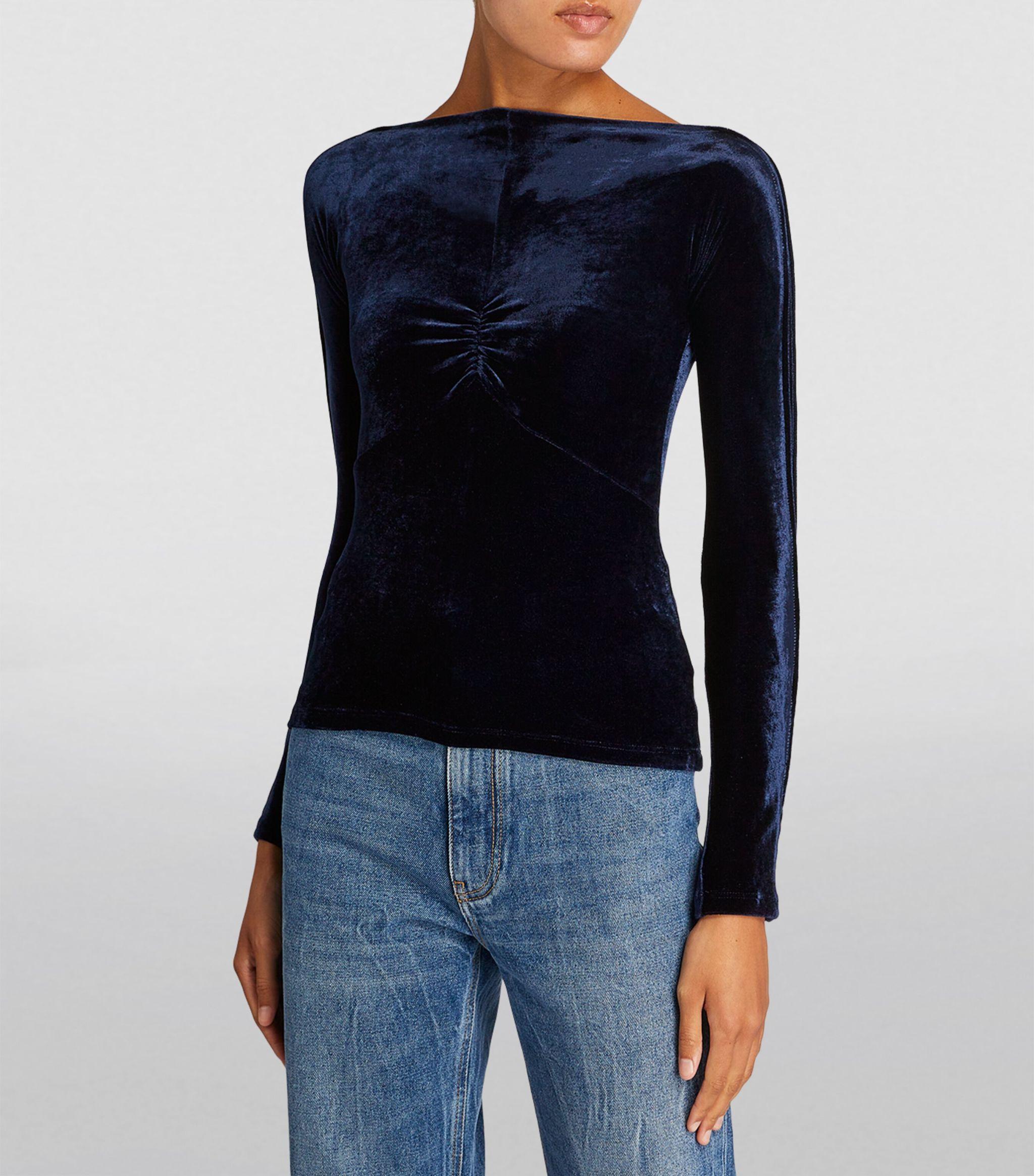 Rabanne Velvet Long sleeve Top in Blue Lyst Canada