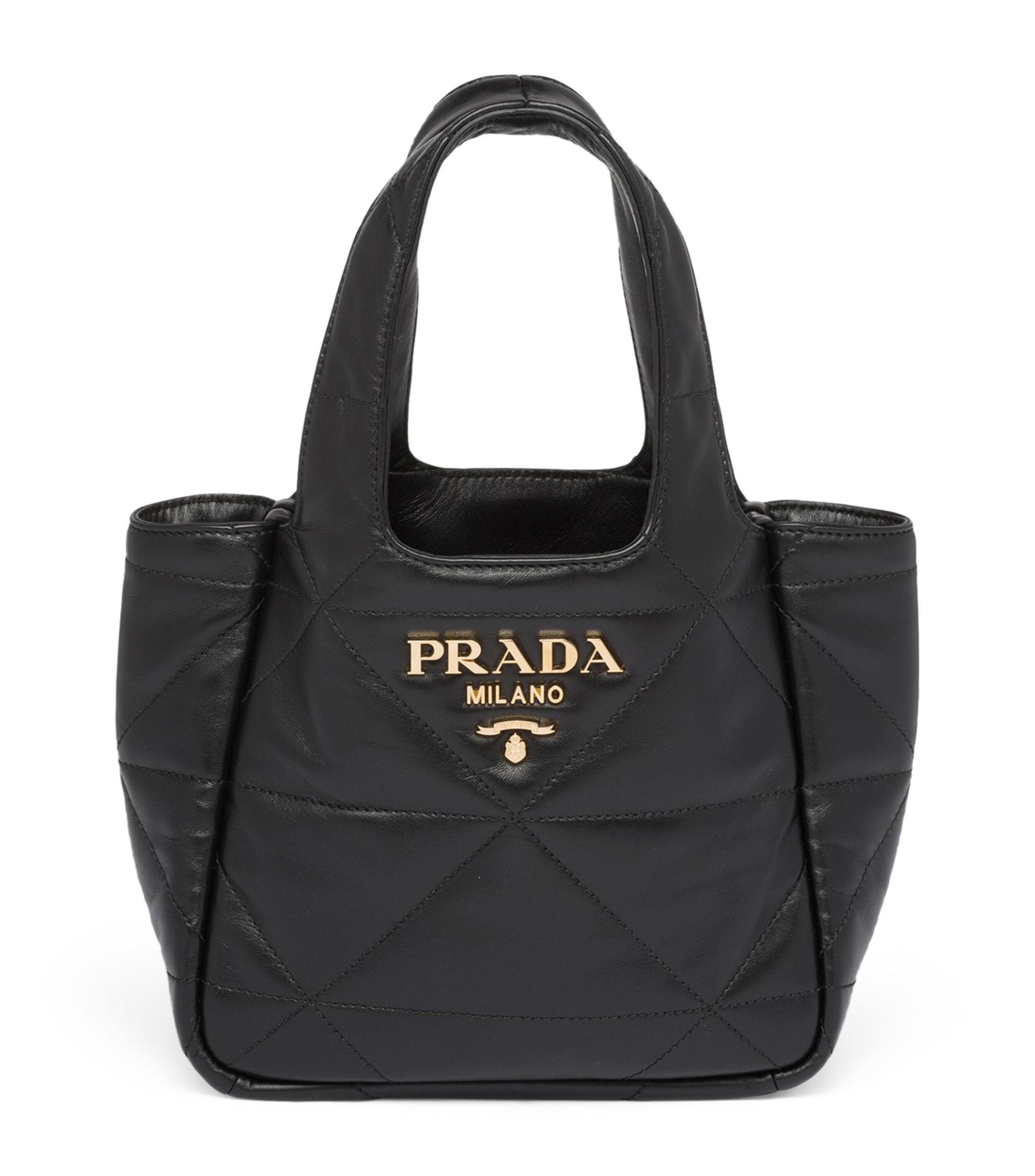 Prada Nappa Leather Quilted Tote Bag in Black Lyst UK