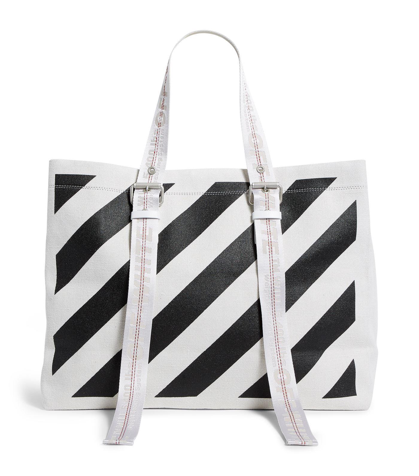 Ellers Med andre band Normalisering Off-White c/o Virgil Abloh Canvas Diagonal Print Tote in White - Lyst
