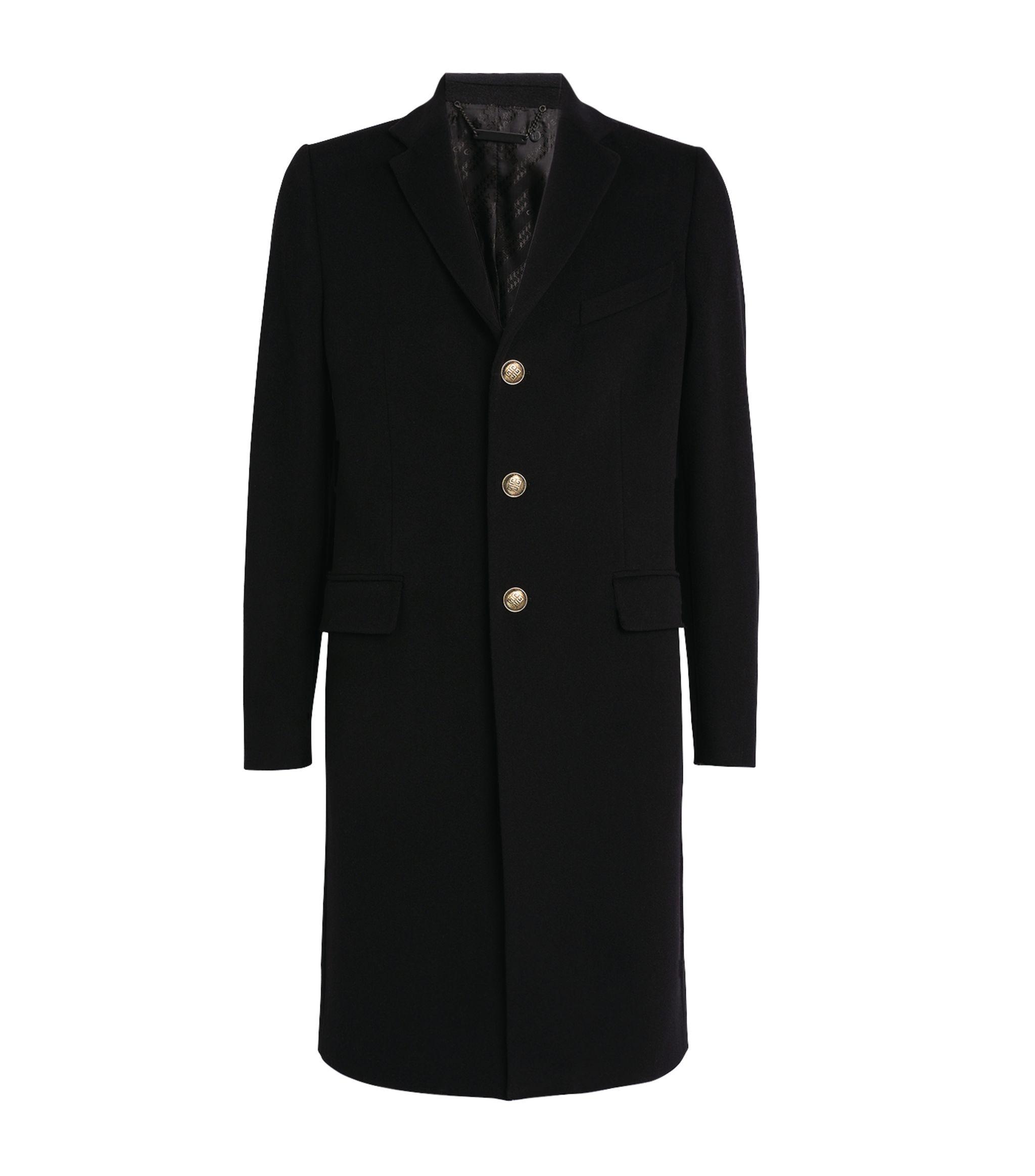 Givenchy Wool Tailored Overcoat in Black for Men - Lyst