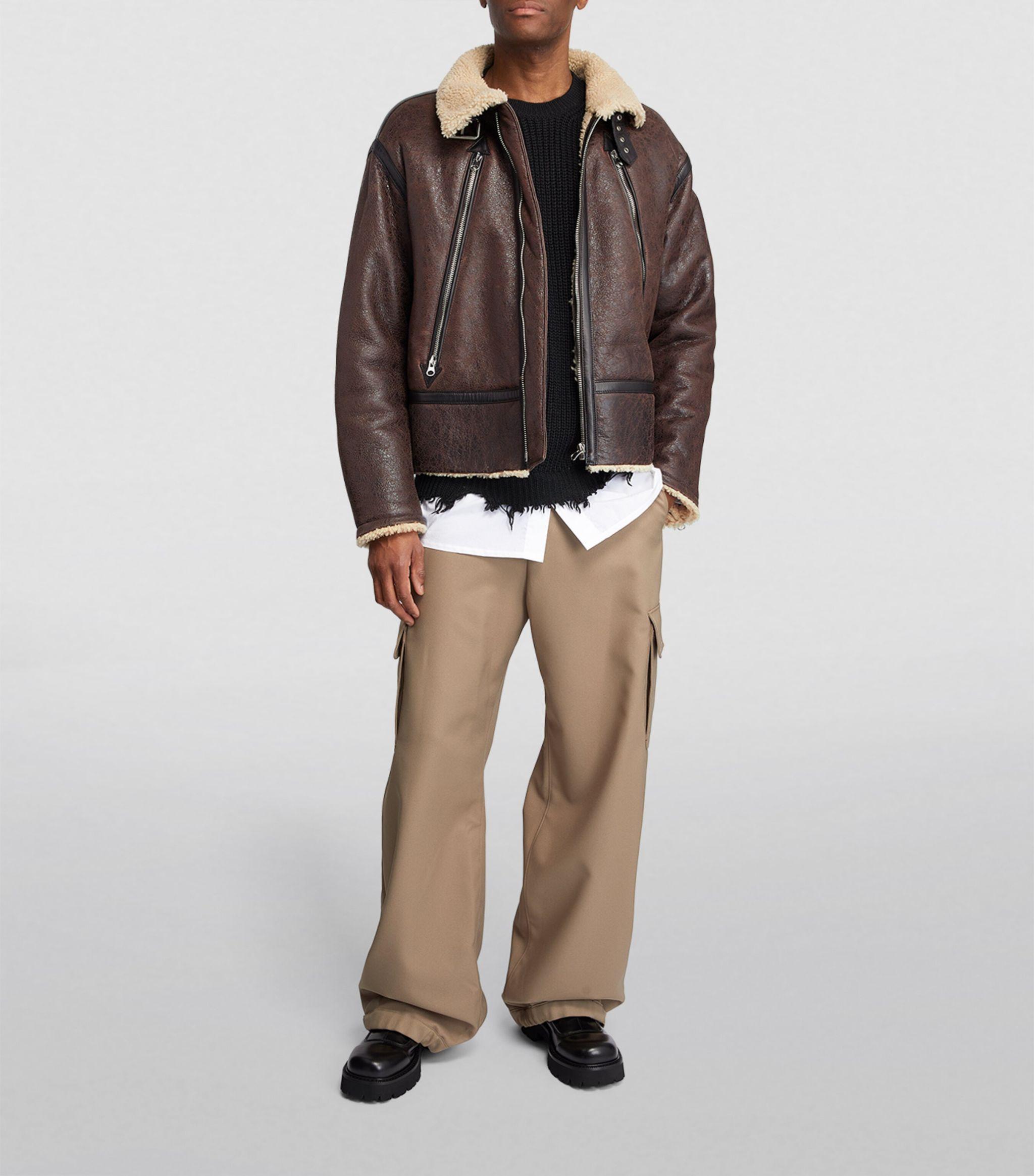【関税&送料込】Mm6 Maison Margiela Shearling Jacket MM6 by Maison Martin Margiela Leather-shearling Jacket in