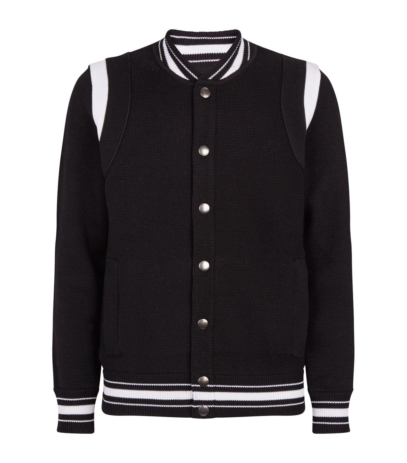 Givenchy Knit Wool Varsity Bomber Jacket in Black for Men - Save 56% - Lyst