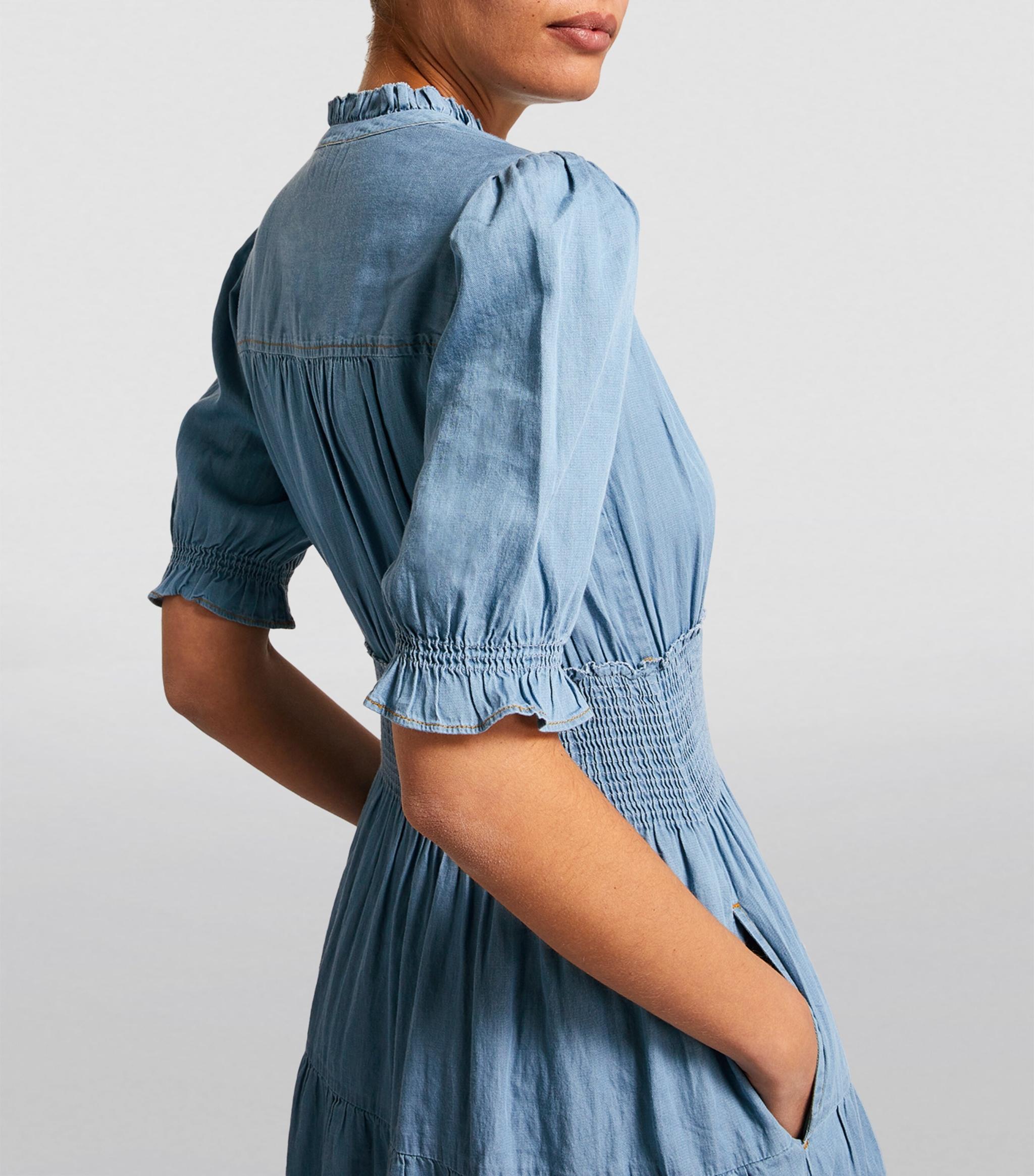 denim peplum hem dress Women's Lycra Style KARTFORD SCOOP NECK PUFF Size:6-8Y ed111124 The ASOS DESIGN peplum