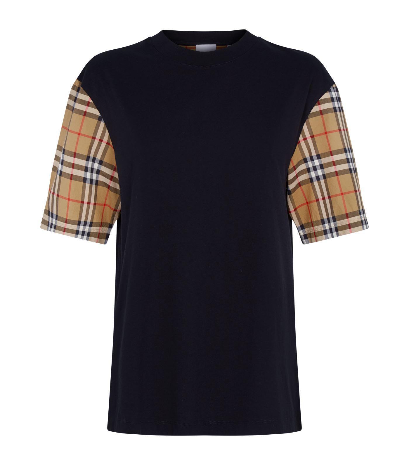 Burberry Cotton Vintage Check T-shirt in Black - Save 30% - Lyst