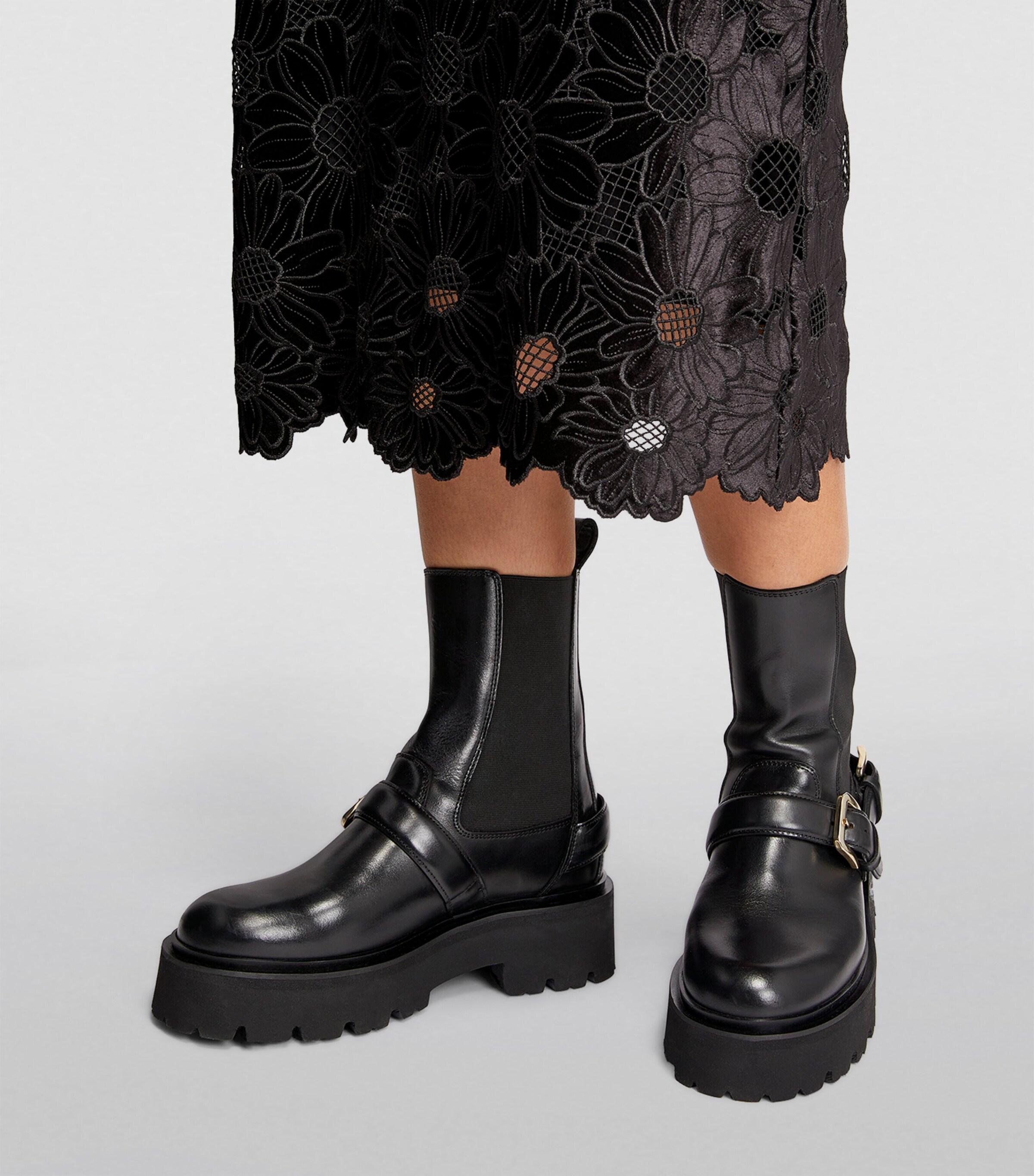 Sandro biker boots with gold eyelets clearance
