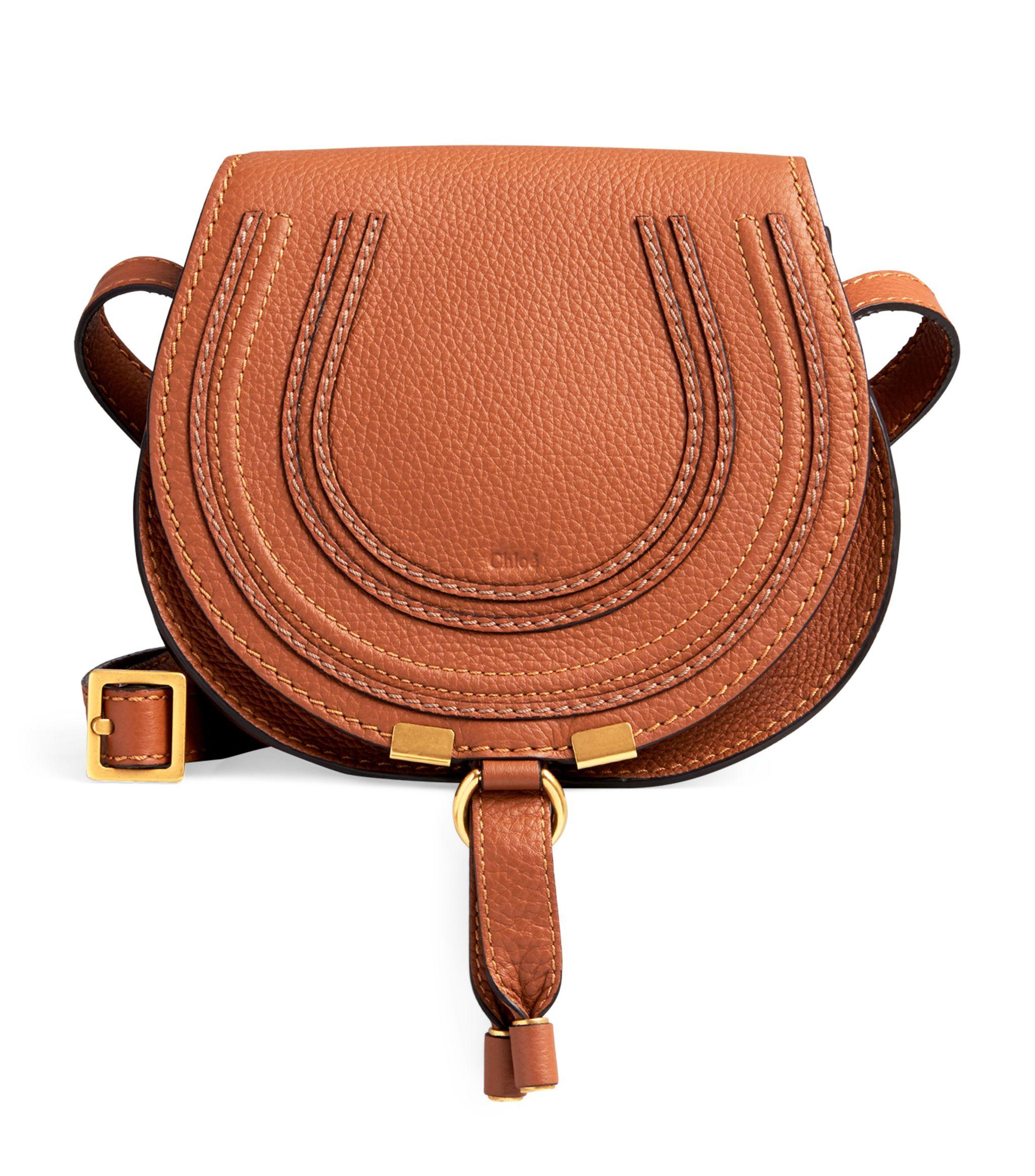 Chloé Marcie Mini Leather Saddle Bag in Brown - Save 32% - Lyst