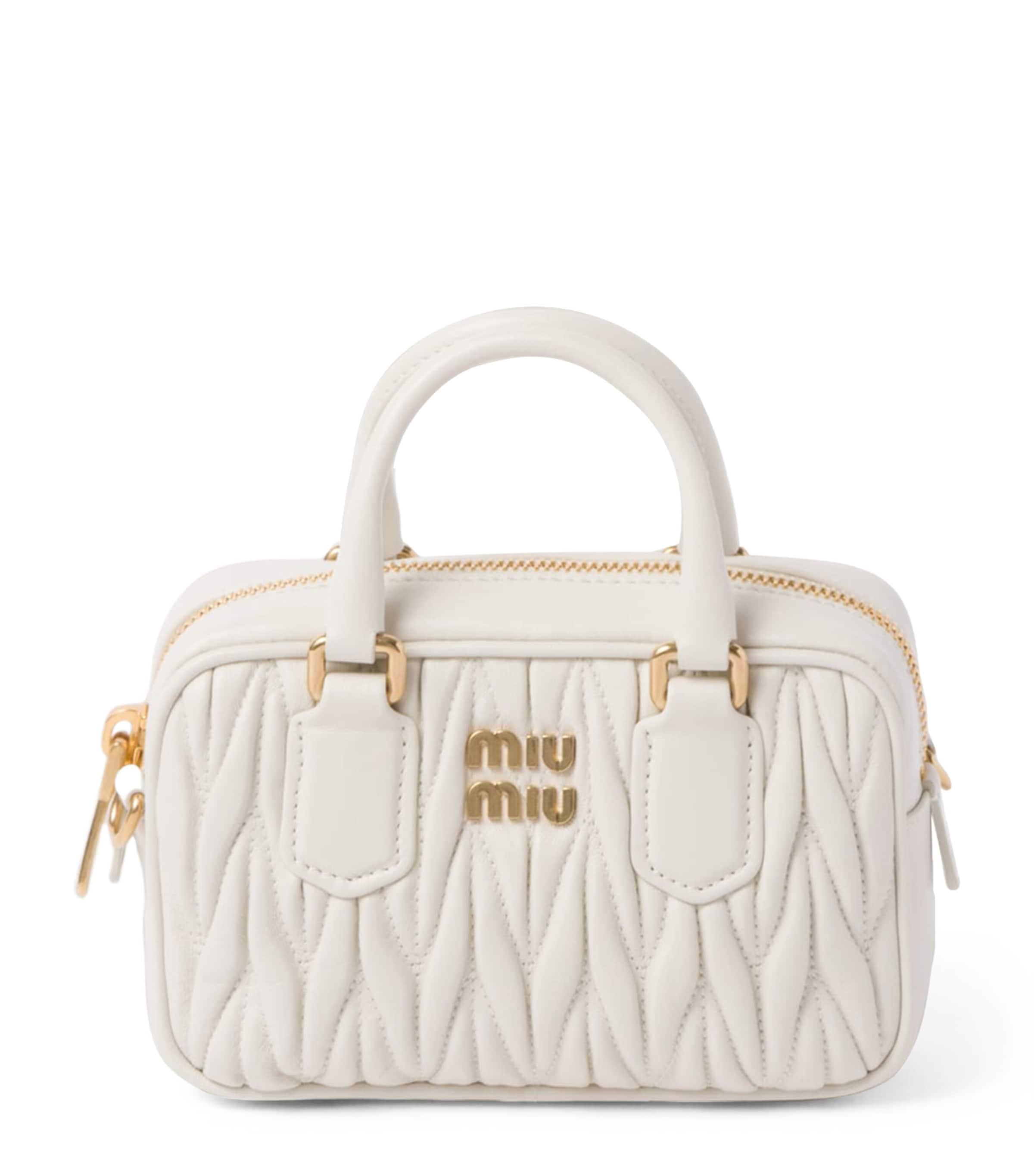 Miu Miu Small Matelasse Leather Arcadie Top Handle Bag in White Lyst Canada