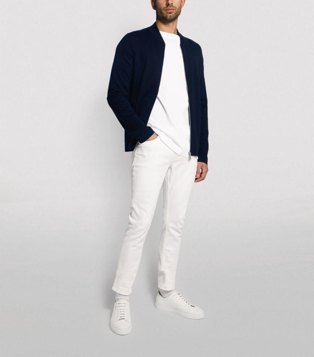Sandro Wool Knit Zip-up Cardigan in Blue for Men - Lyst