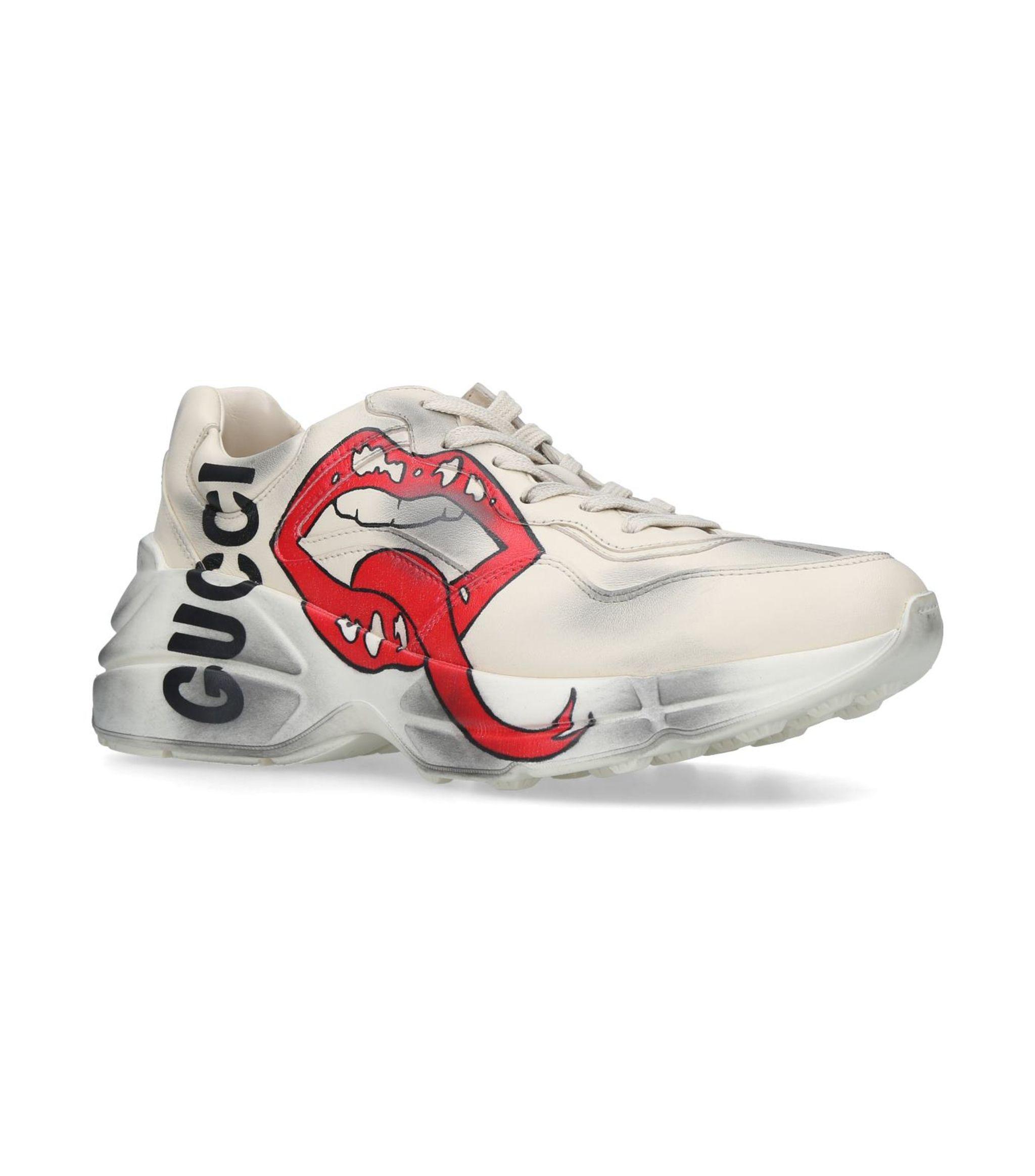 Gucci Leather Rhyton Sneakers - Lyst