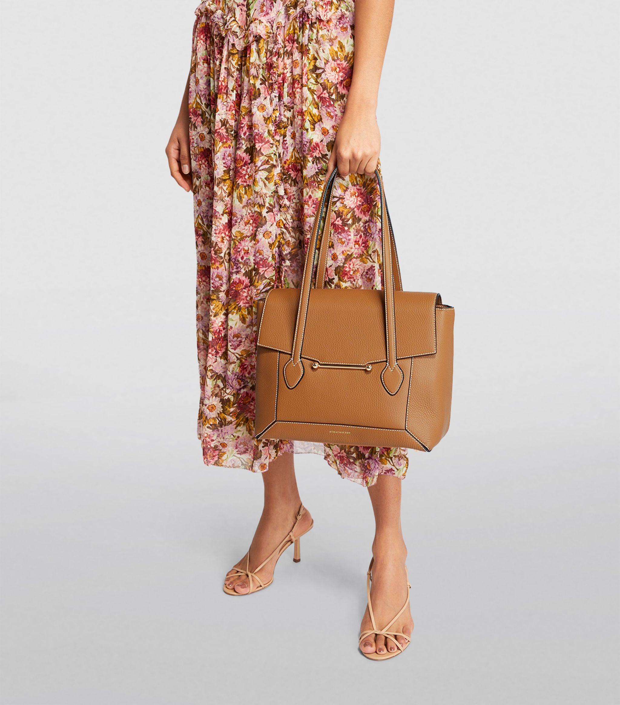 STRATHBERRY Taupe Leather 'Mosaic' Tote