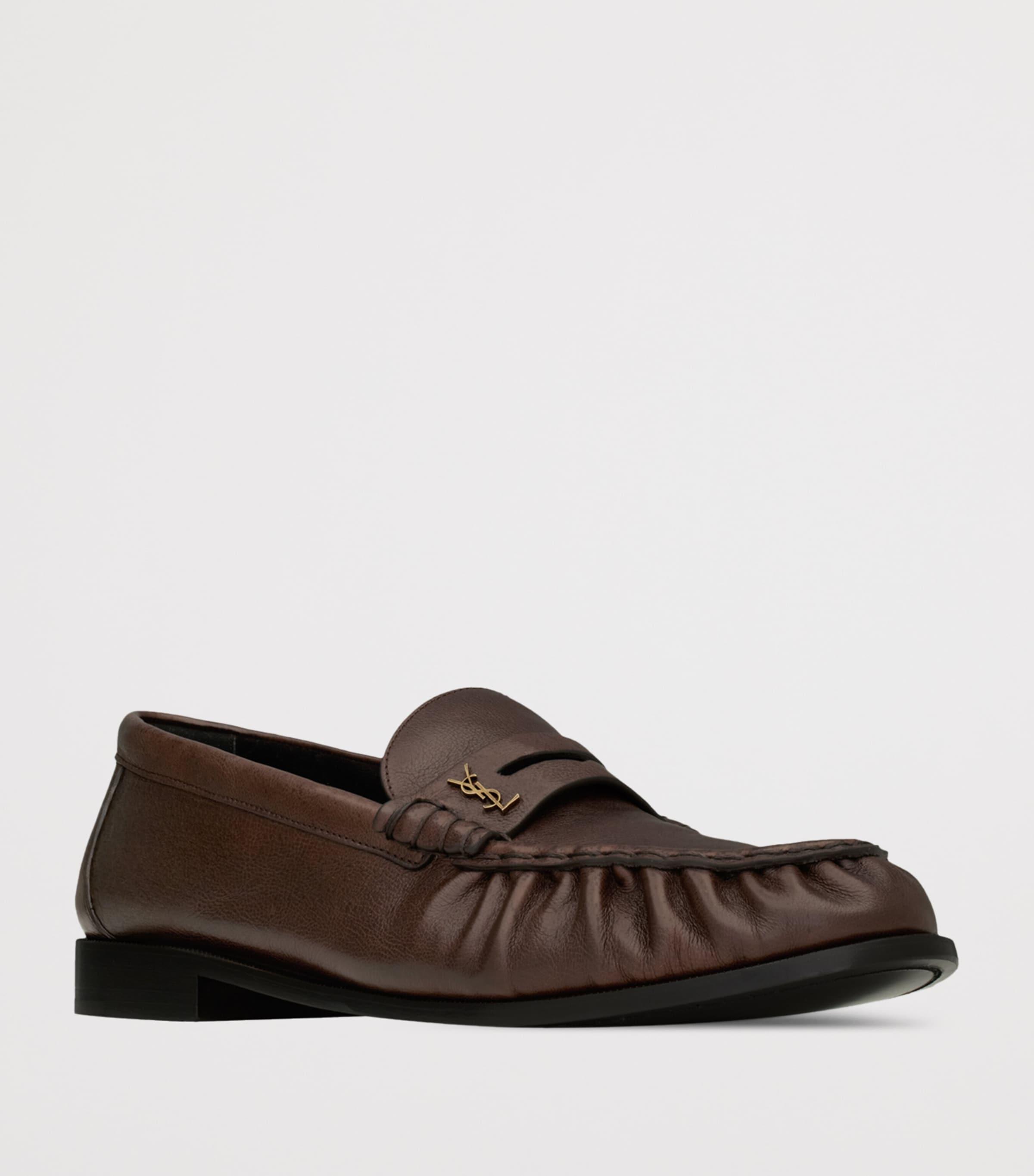 Brown Saint Laurent Slip-on shoes for Men | Lyst