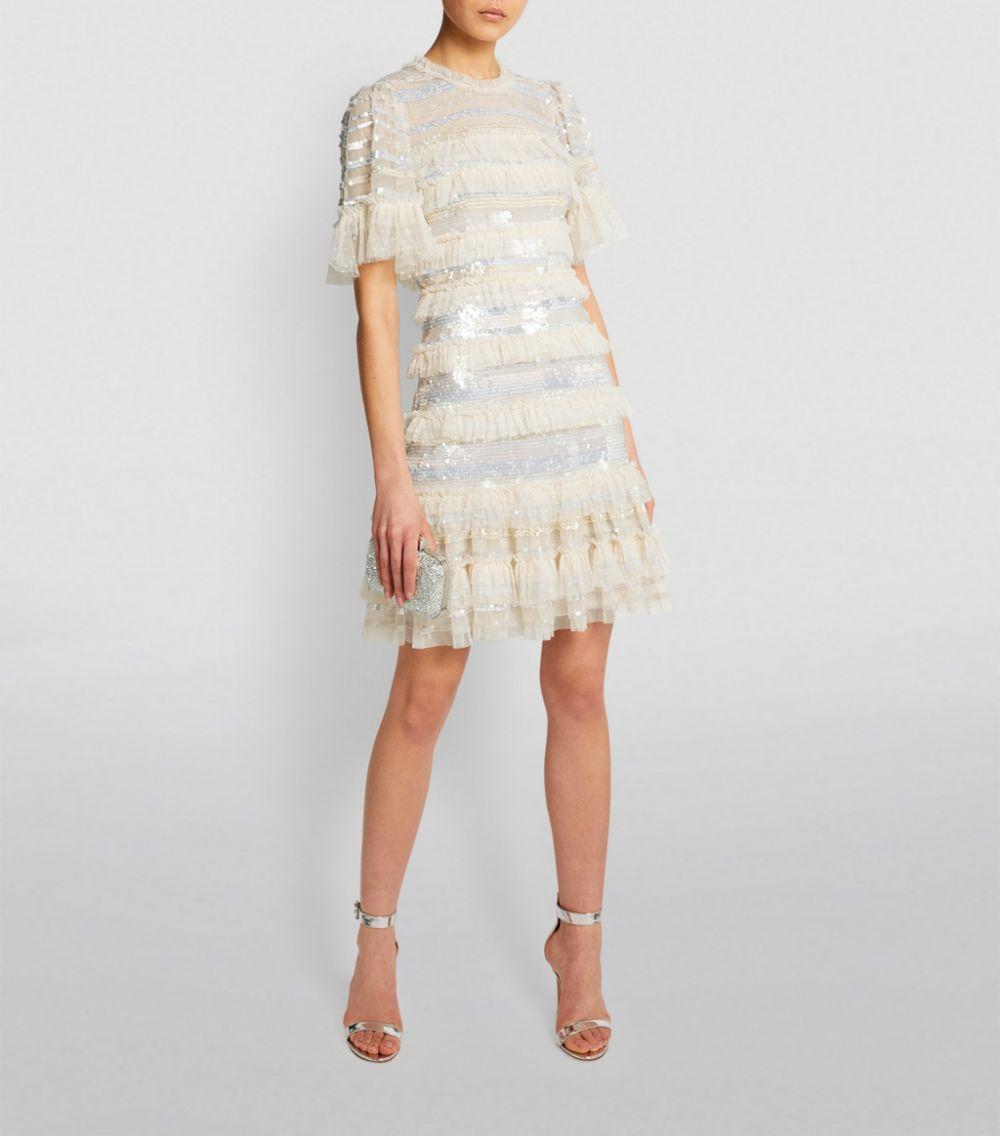 Thread Tulle Ariana Mini Dress in Ivory 